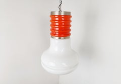 Space age opal glass pendant light, 1970s