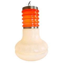 Space age opal glass pendant light, 1970s
