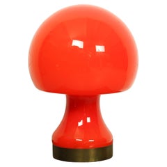 Retro Space Age Opaline Glass Table Lamp Mushroom, 1970s