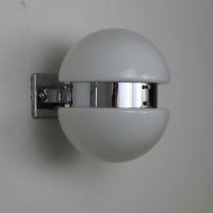 Pair of opaline glass wall lights sconces Sergio Mazza Style Italy 1970s