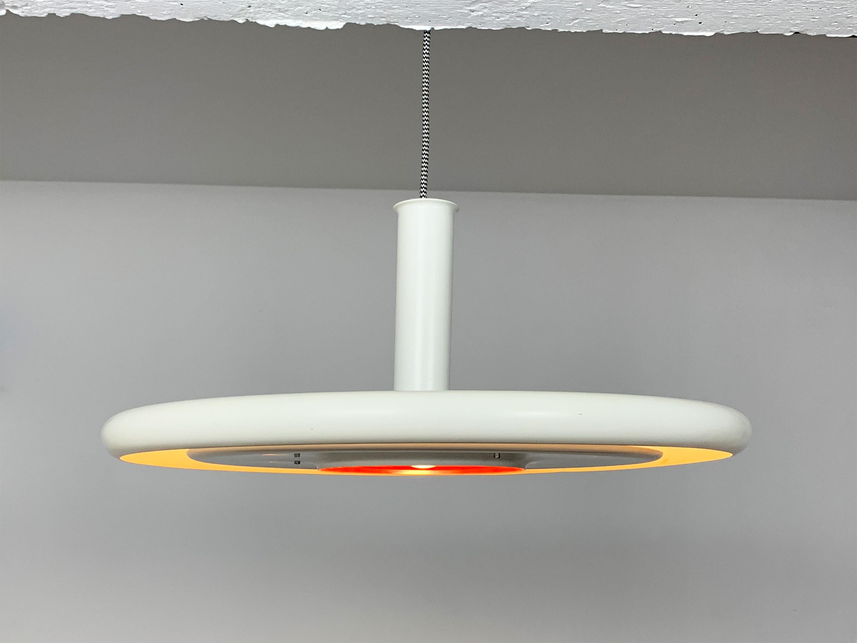 Danish XL Space Age Optima Pendant Lamp in UFO Style by Hans Due Fog & Mørup Denmark