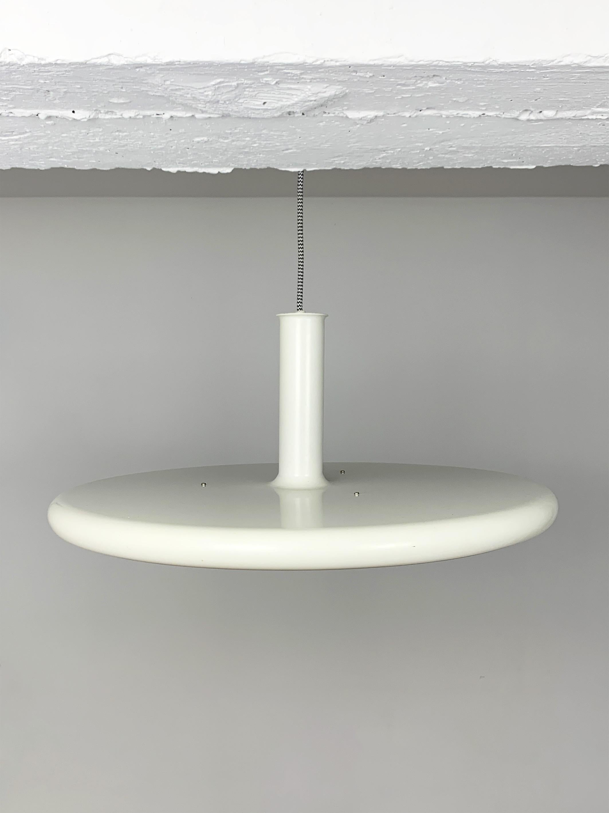 Metal XL Space Age Optima Pendant Lamp in UFO Style by Hans Due Fog & Mørup Denmark