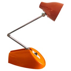 Space Age Orange Adjustable Wall Sconce or Desk Lamp by King Lite, Taiwan, 1980s