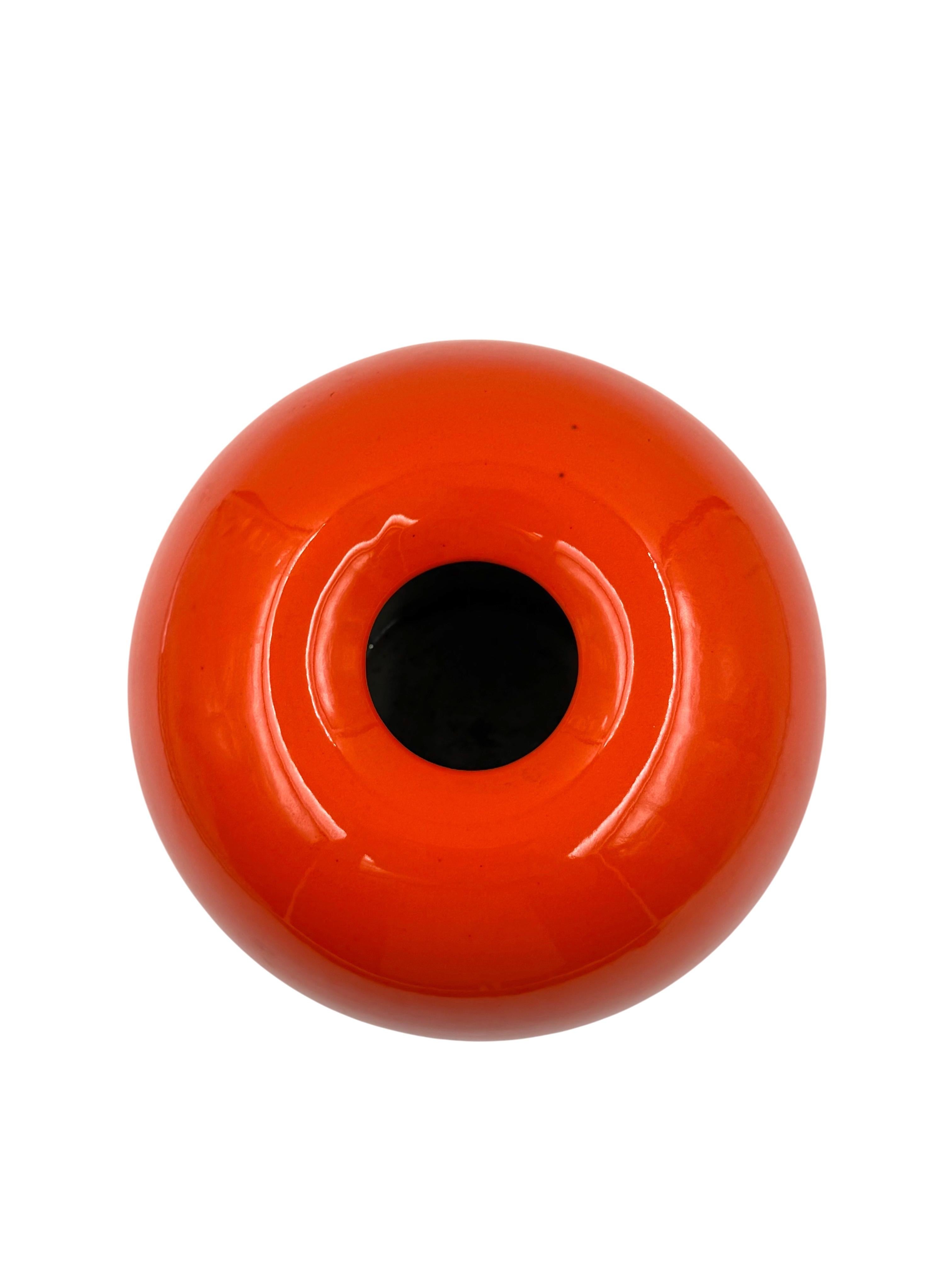 Vase en céramique orange de l'ère spatiale, Sicart Italie vers 1970 en vente 5