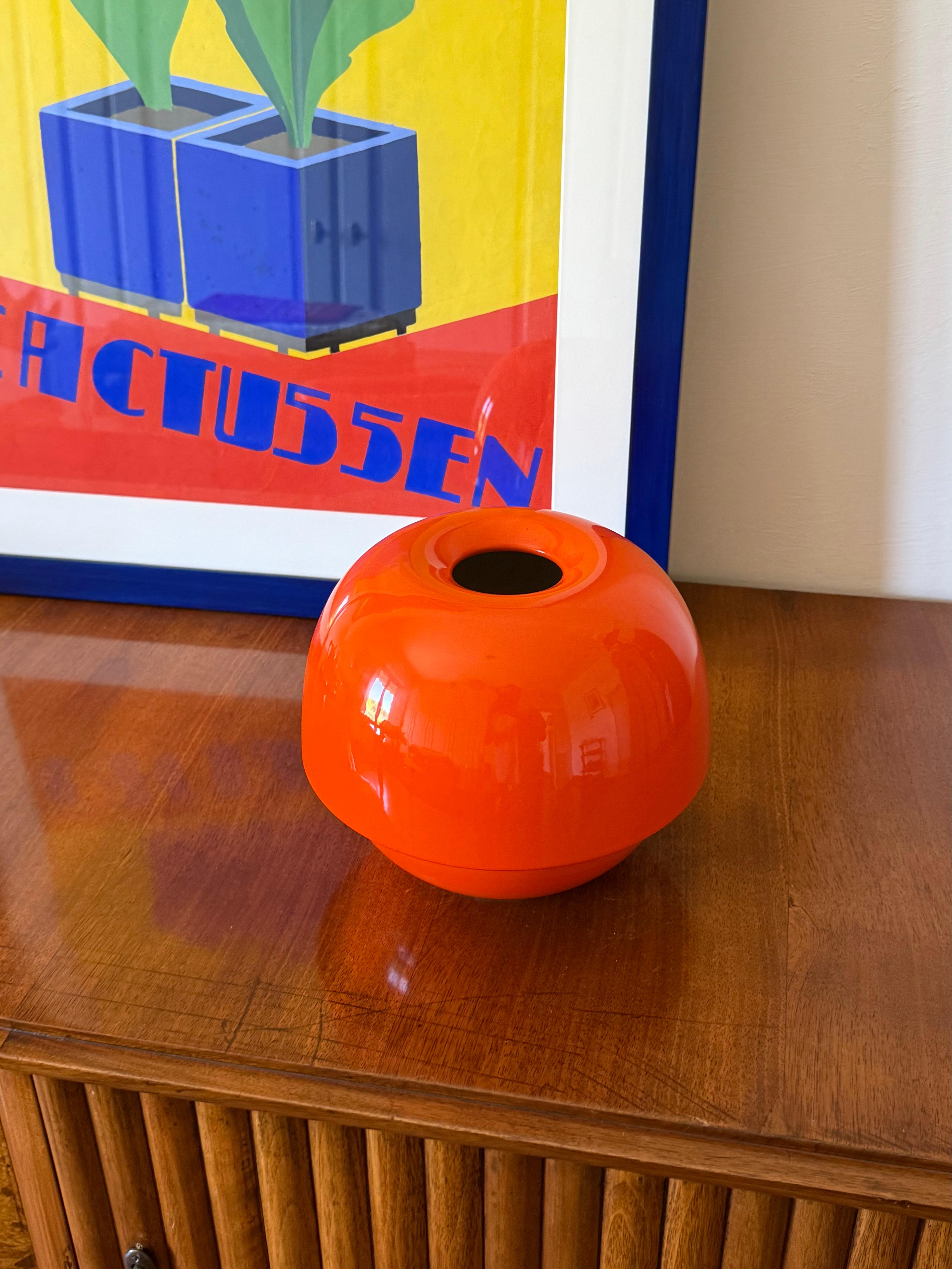 Italian Vase en céramique orange de l'ère spatiale, Sicart Italie vers 1970 en vente