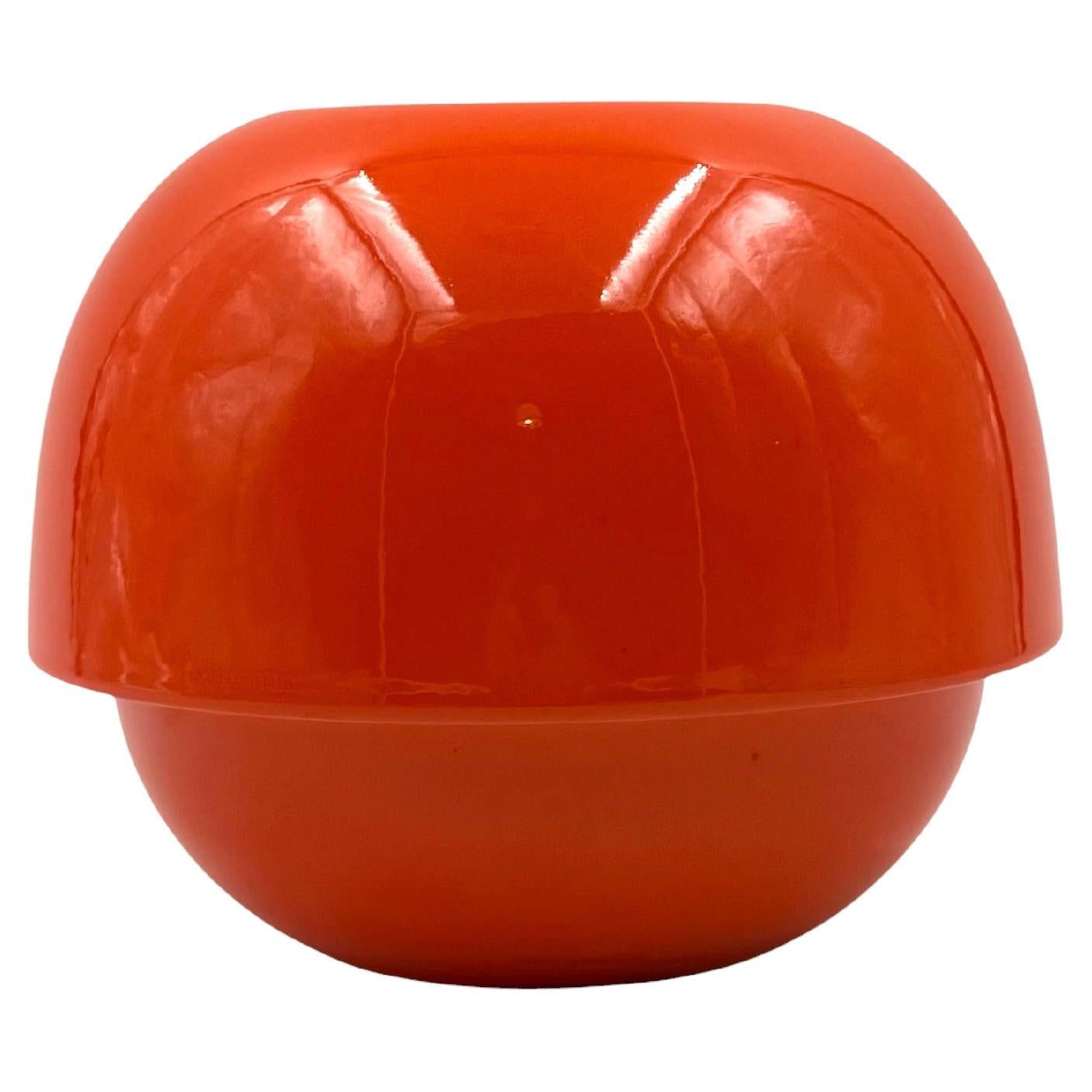 Space age orange ceramic vase, Sicart Italy ca. 1970