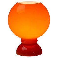 Lampe de table en verre orange de l'ère spatiale, 1970