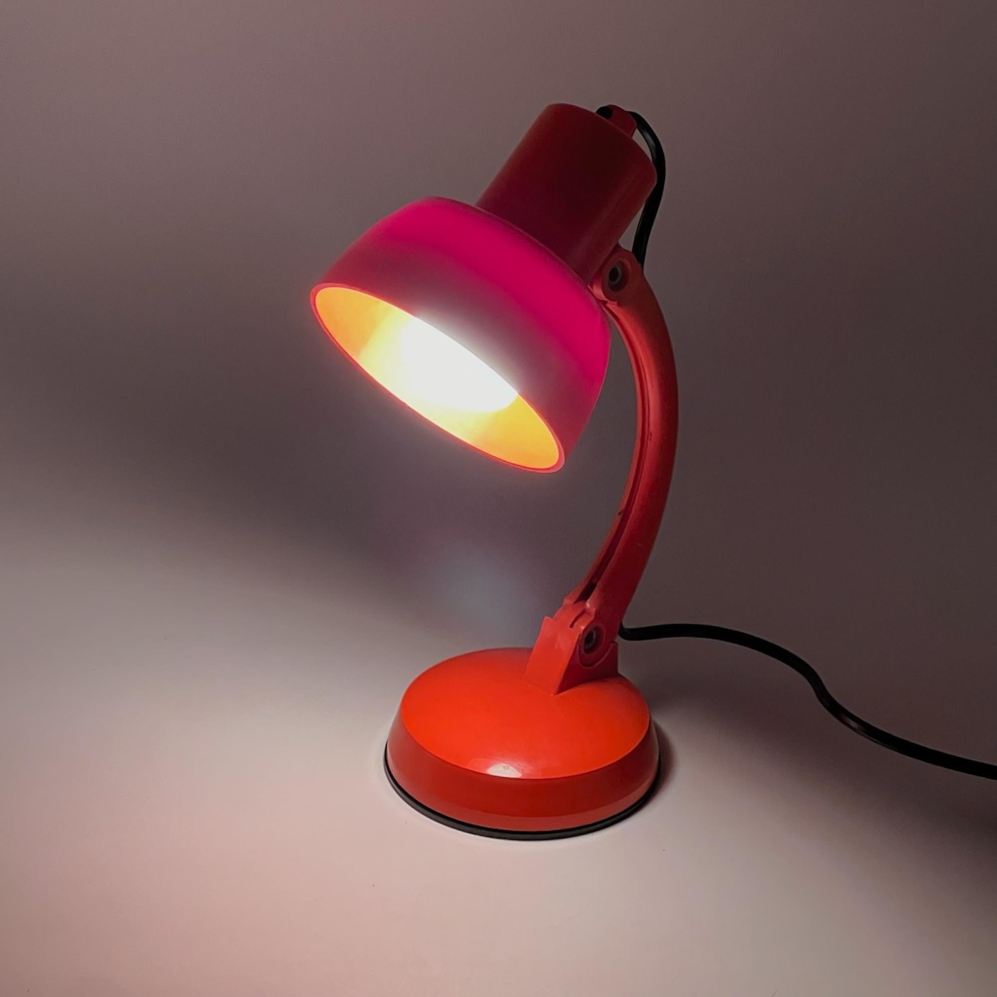 Space Age Orange Futuristic Desk Lamp with Gooseneck Stem, 1970s  4