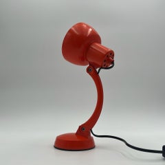 Space Age Orange Futuristic Desk Lamp with Gooseneck Stem, 1970s