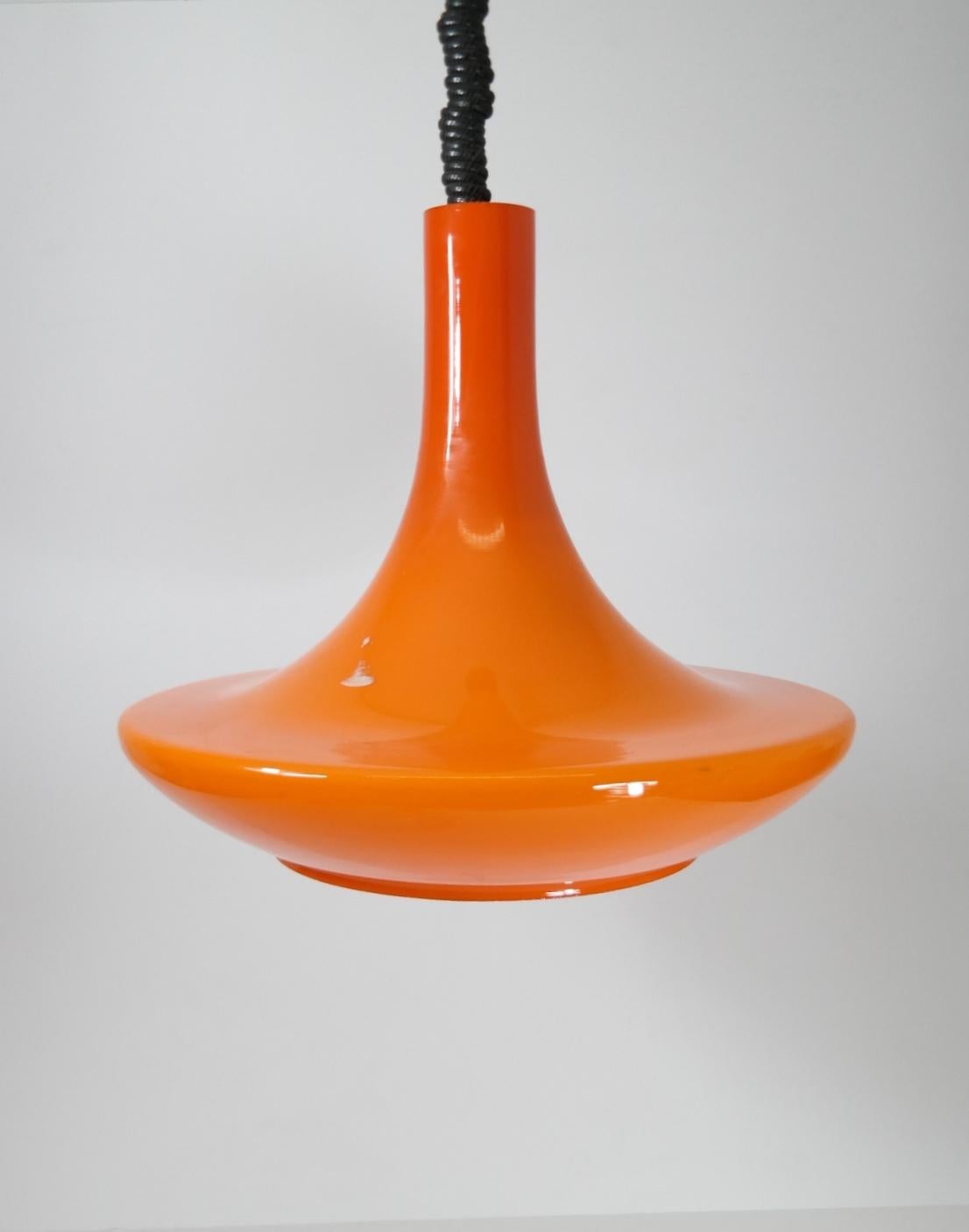 Space Age orange glass chandelier, 1960s.