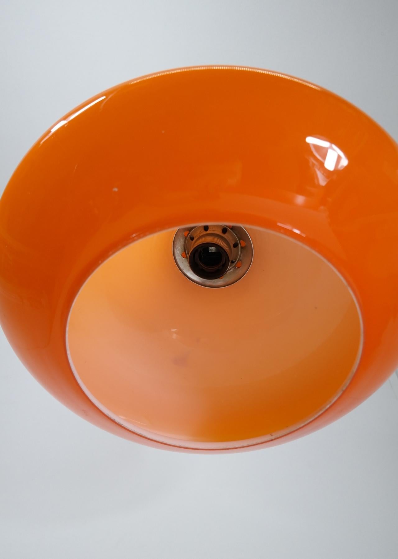 Mid-20th Century Space Age Orange Glass Chandelier, 1960s