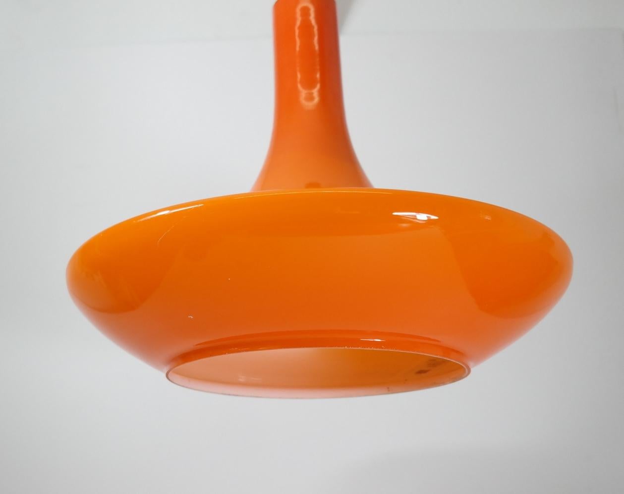 Space Age Orange Glass Chandelier, 1960s 1