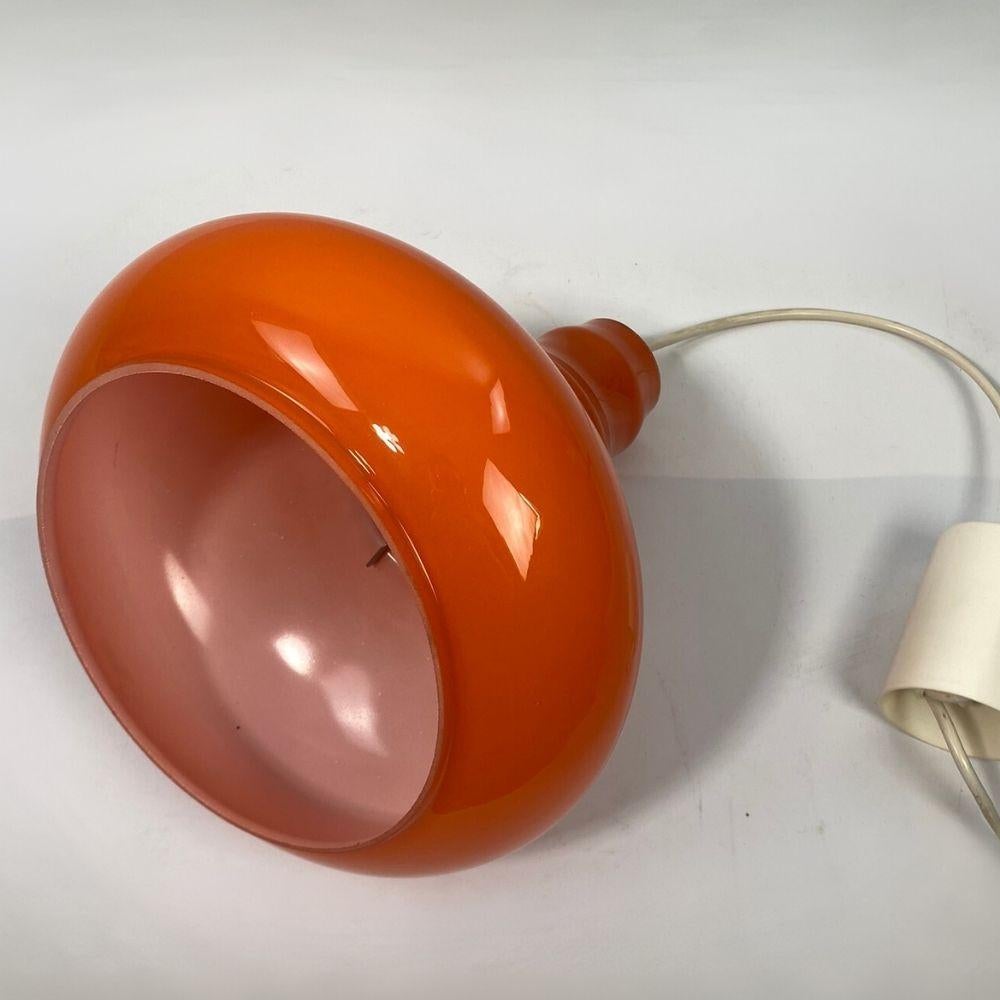 Late 20th Century Space age orange glass funky ceiling lamp For Sale