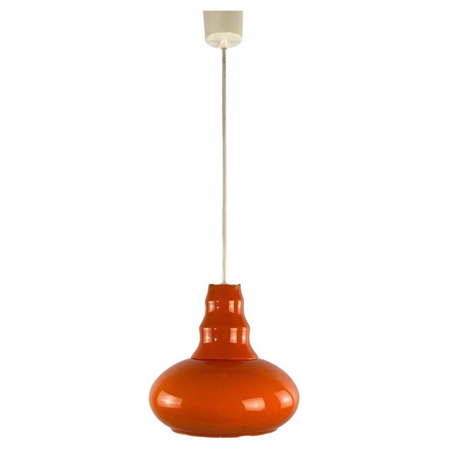 Space age orange glass funky ceiling lamp For Sale