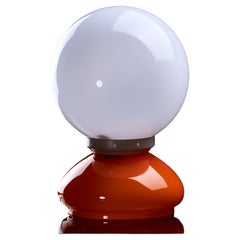 Space Age Orange Glass Lamp, 1970s