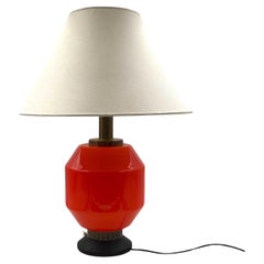 Space Age orange glass table lamp base, Stilnovo, Italy 1960s