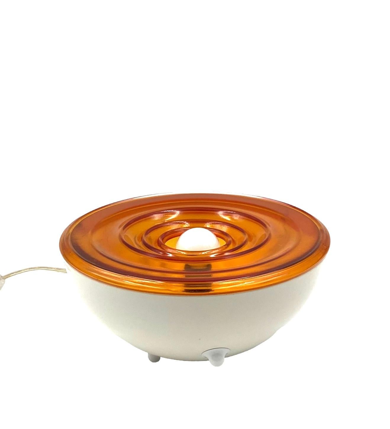 Lampe de table en verre orange de l'ère spatiale, France 1970 en vente 7