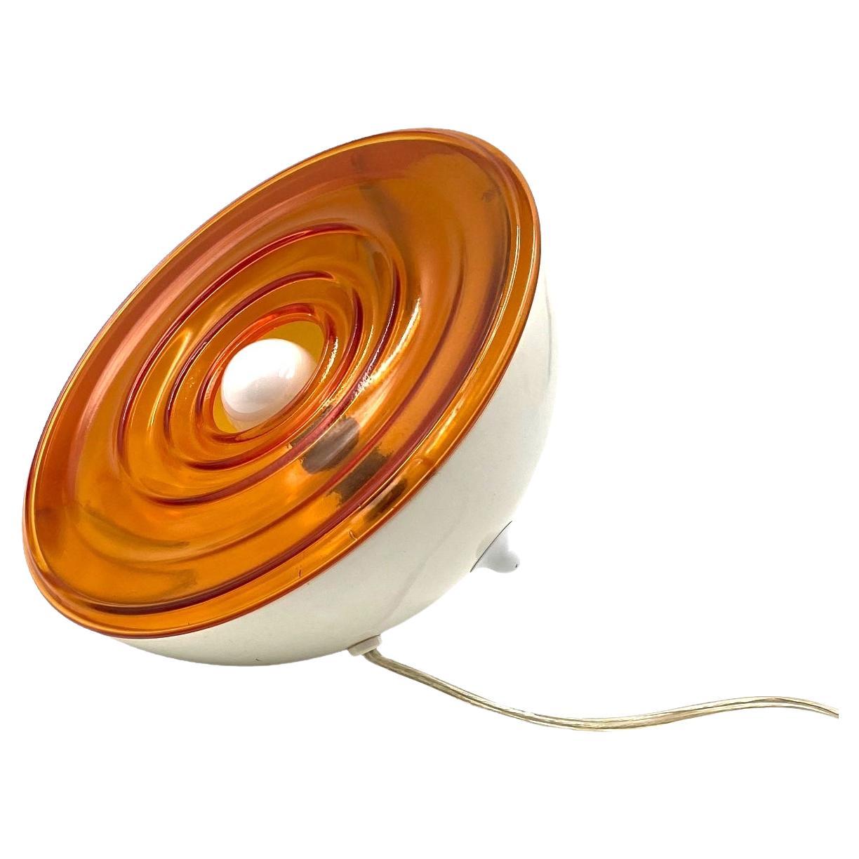 Space Age Orange glass table lamp, France 1970s