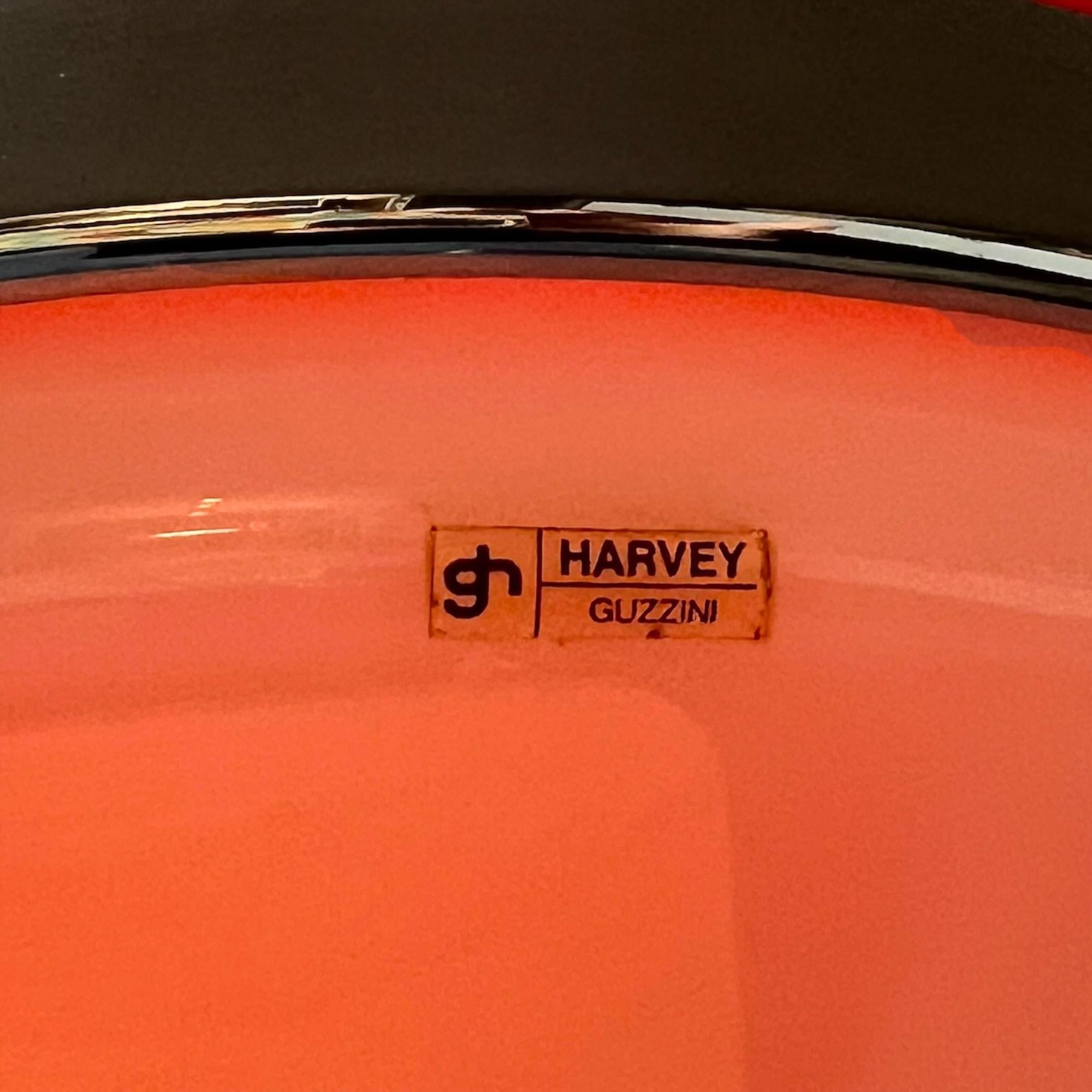 Metal Space Age Orange Hanging Lamp by Harvey Guzzini, 1960s