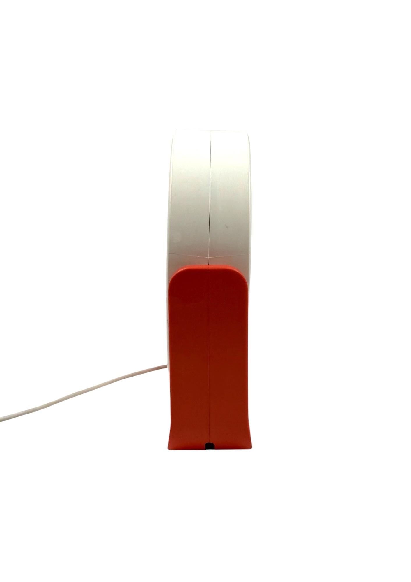 Space Age orange illuminated table mirror mod. w93, Allibert, West Germany 1960s For Sale 4