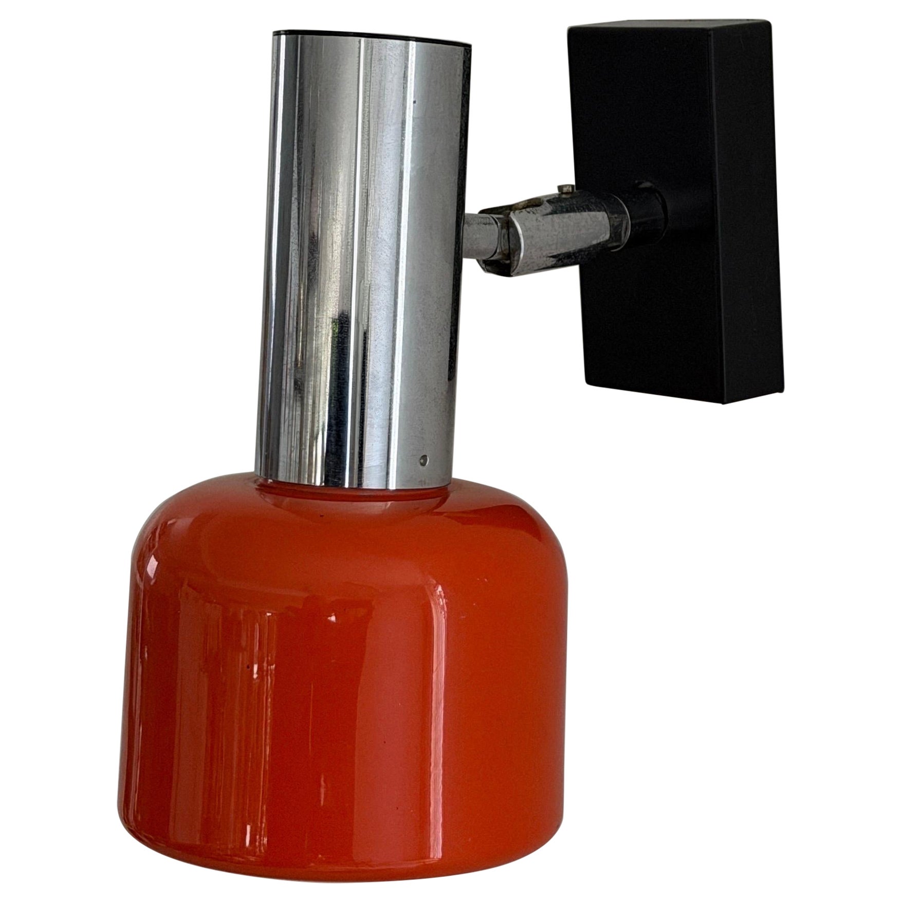 Space Age Orange Metal Single Sconce, 1970s, Germany For Sale