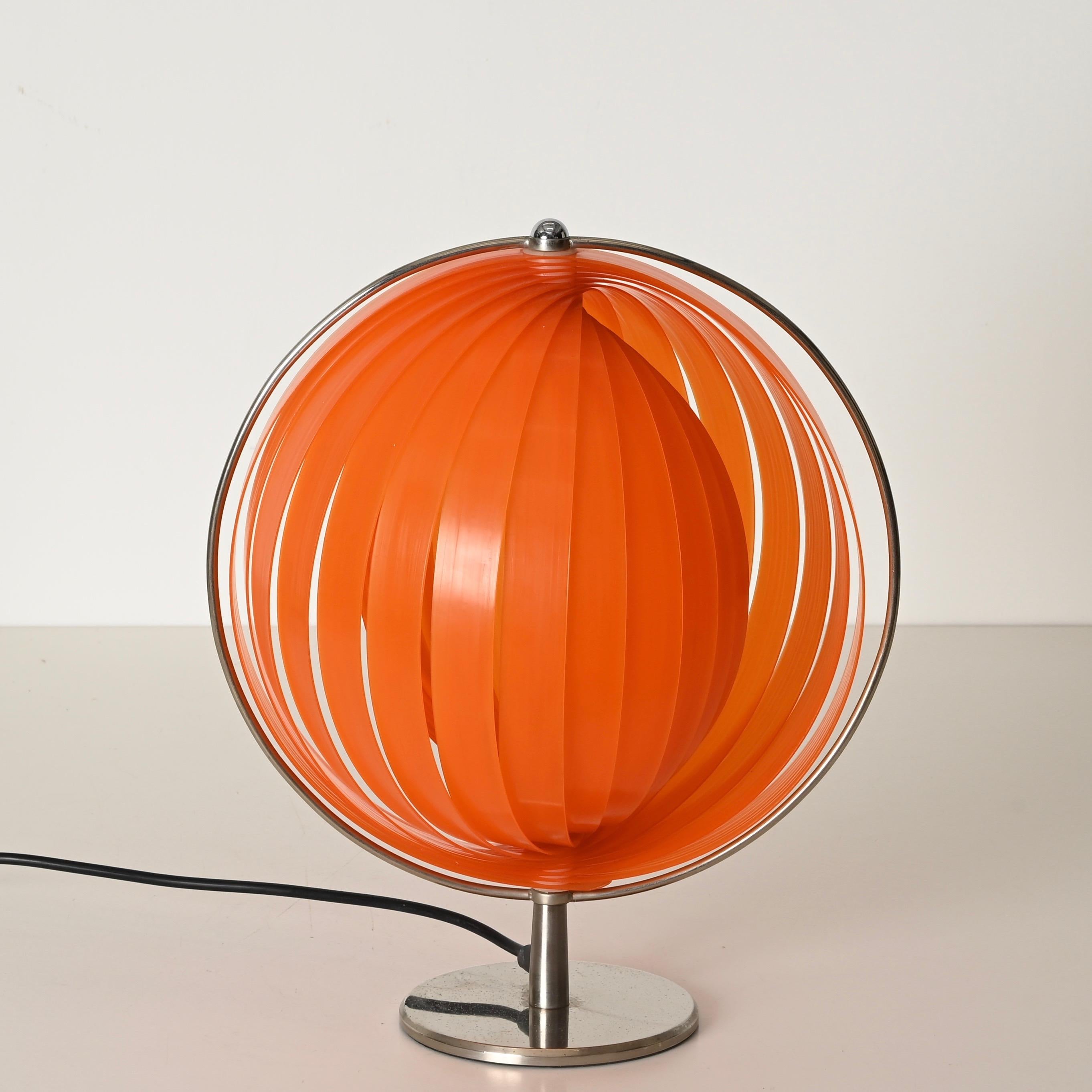 Space Age Orange “Moon” Table Lamp in the Style of Verner Panton, 1970s en venta 4