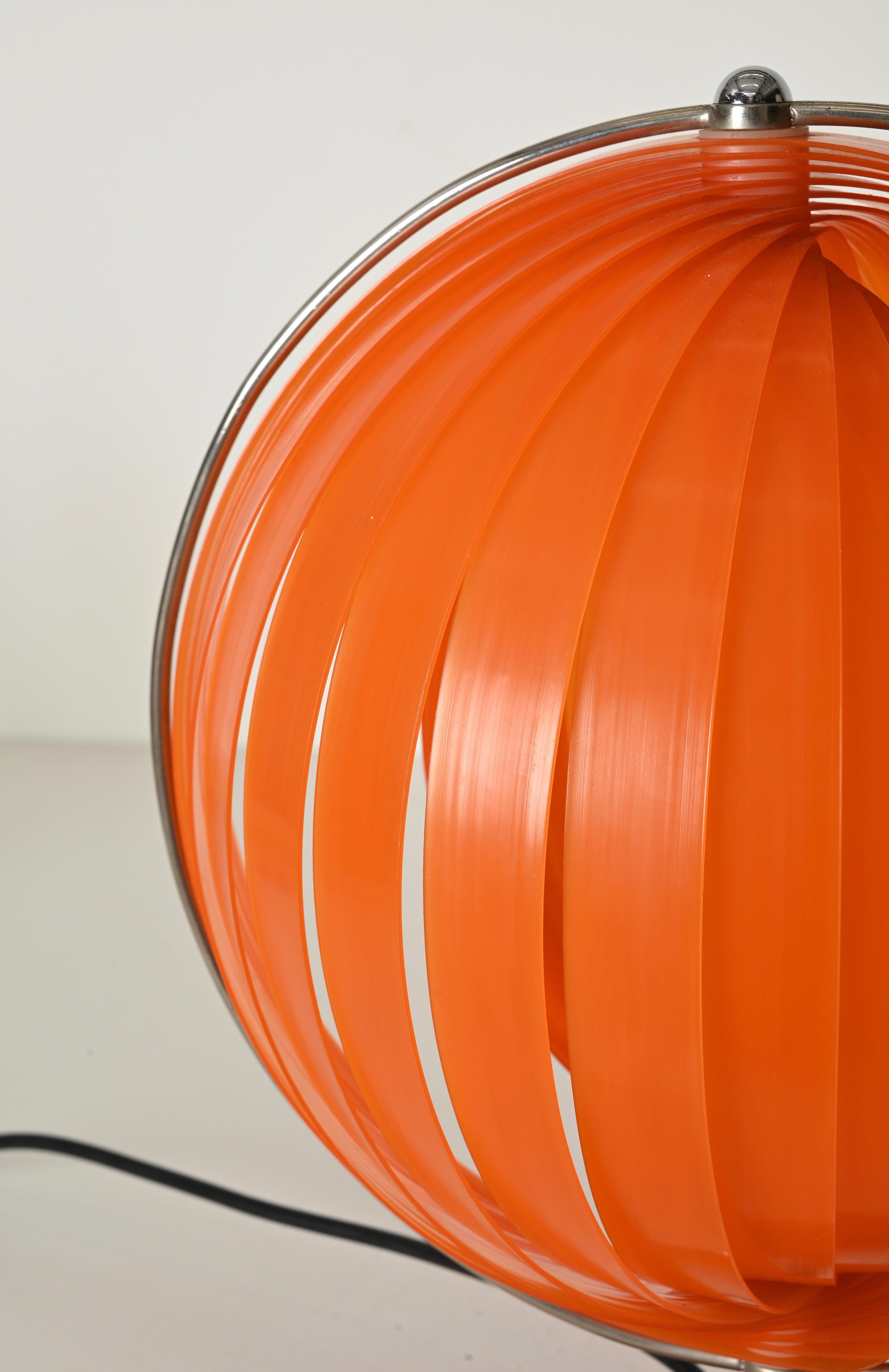 Space Age Orange “Moon” Table Lamp in the Style of Verner Panton, 1970s en venta 5
