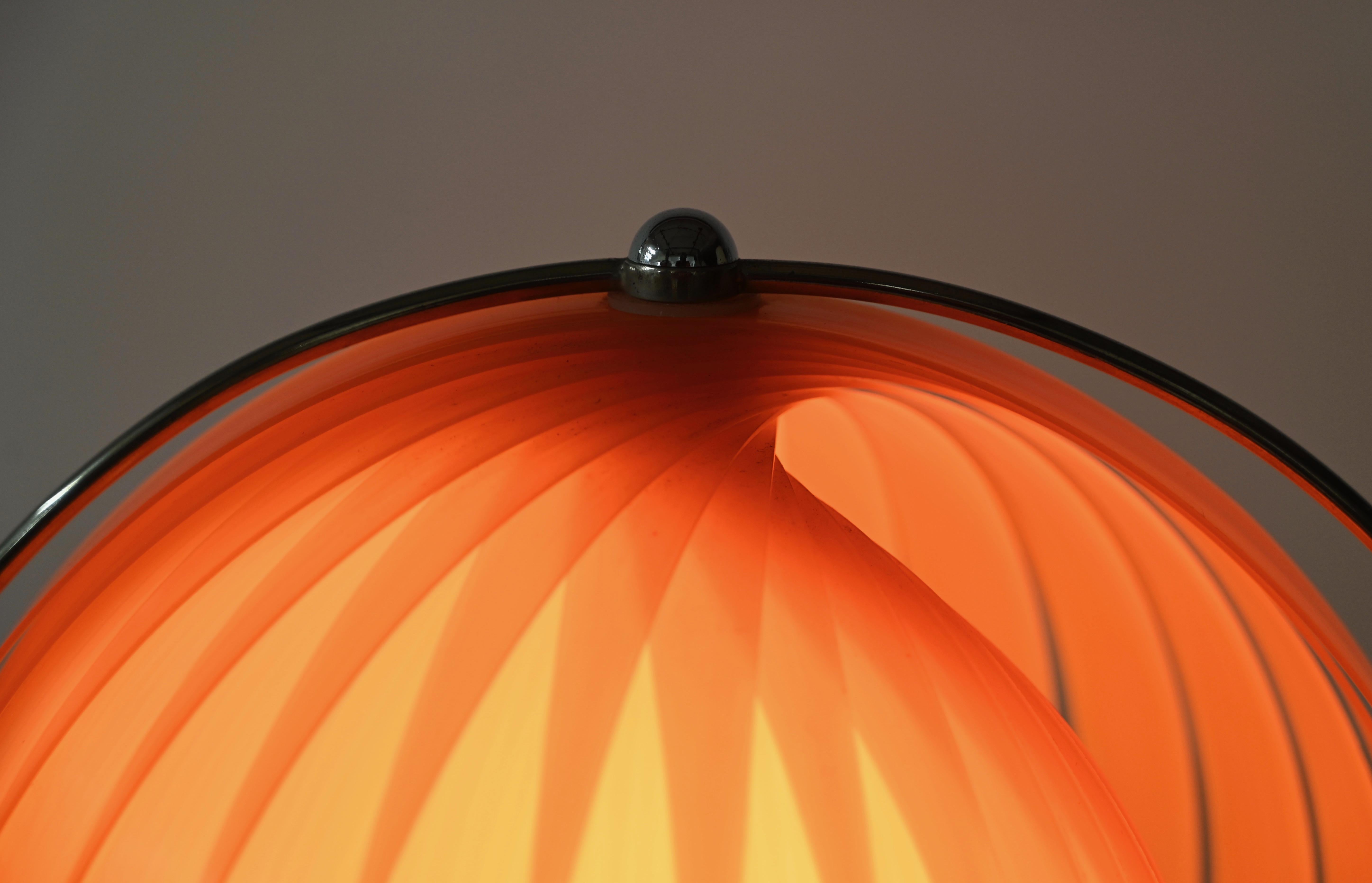 Space Age Orange “Moon” Table Lamp in the Style of Verner Panton, 1970s en venta 6