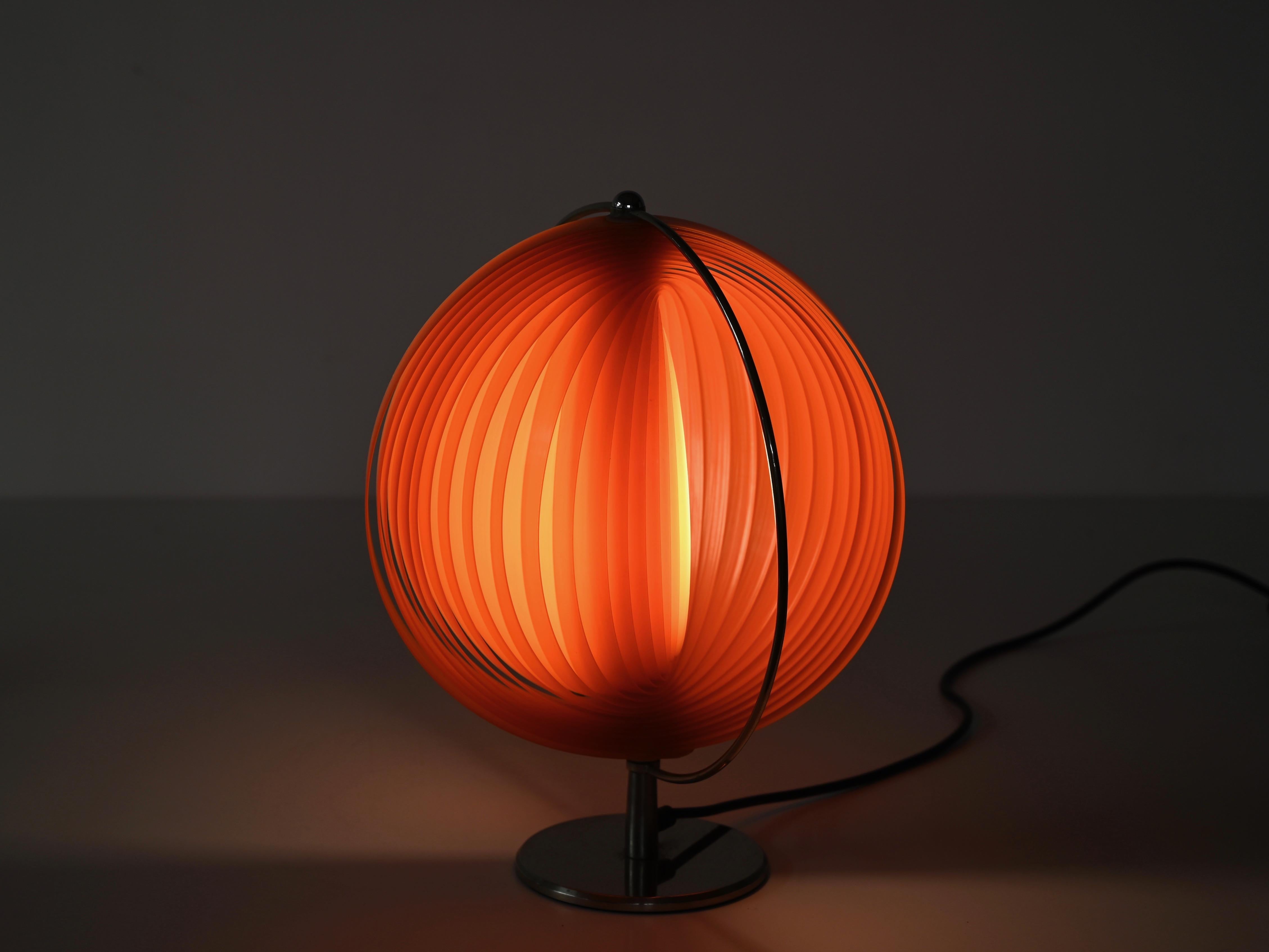 Space Age Orange “Moon” Table Lamp in the Style of Verner Panton, 1970s en venta 8