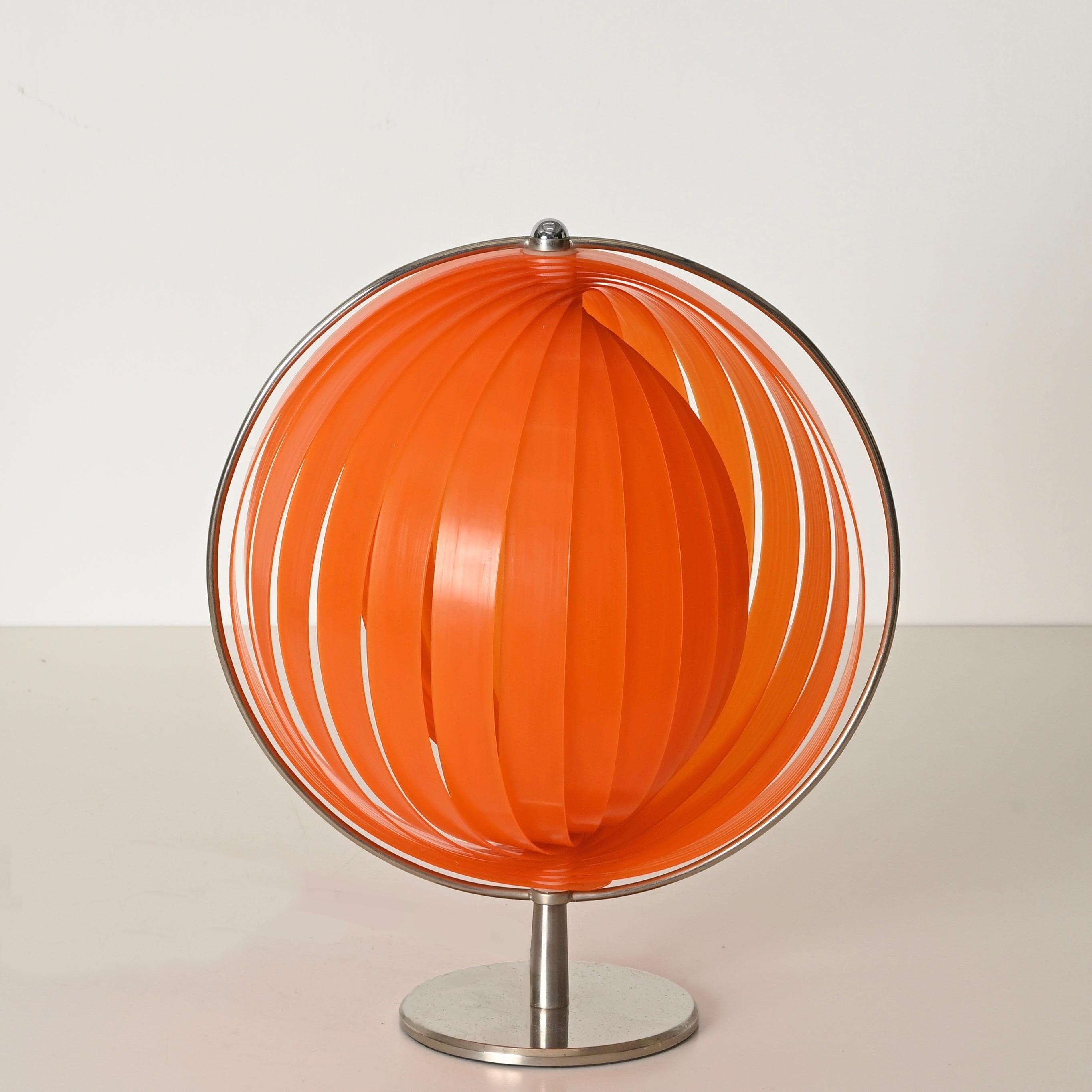 Space Age Orange “Moon” Table Lamp in the Style of Verner Panton, 1970s en venta 9