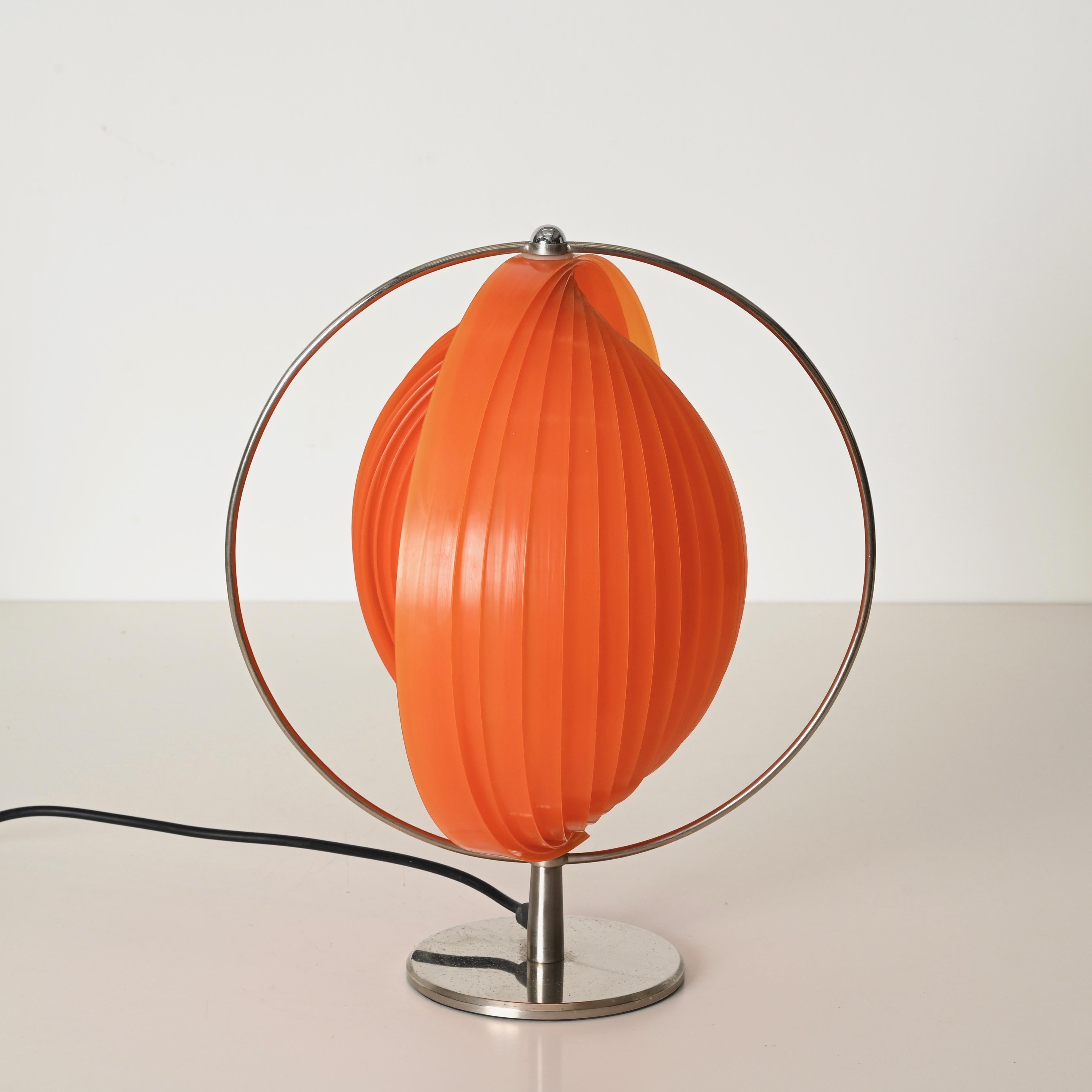 Space Age Orange “Moon” Table Lamp in the Style of Verner Panton, 1970s Moderno de mediados de siglo en venta
