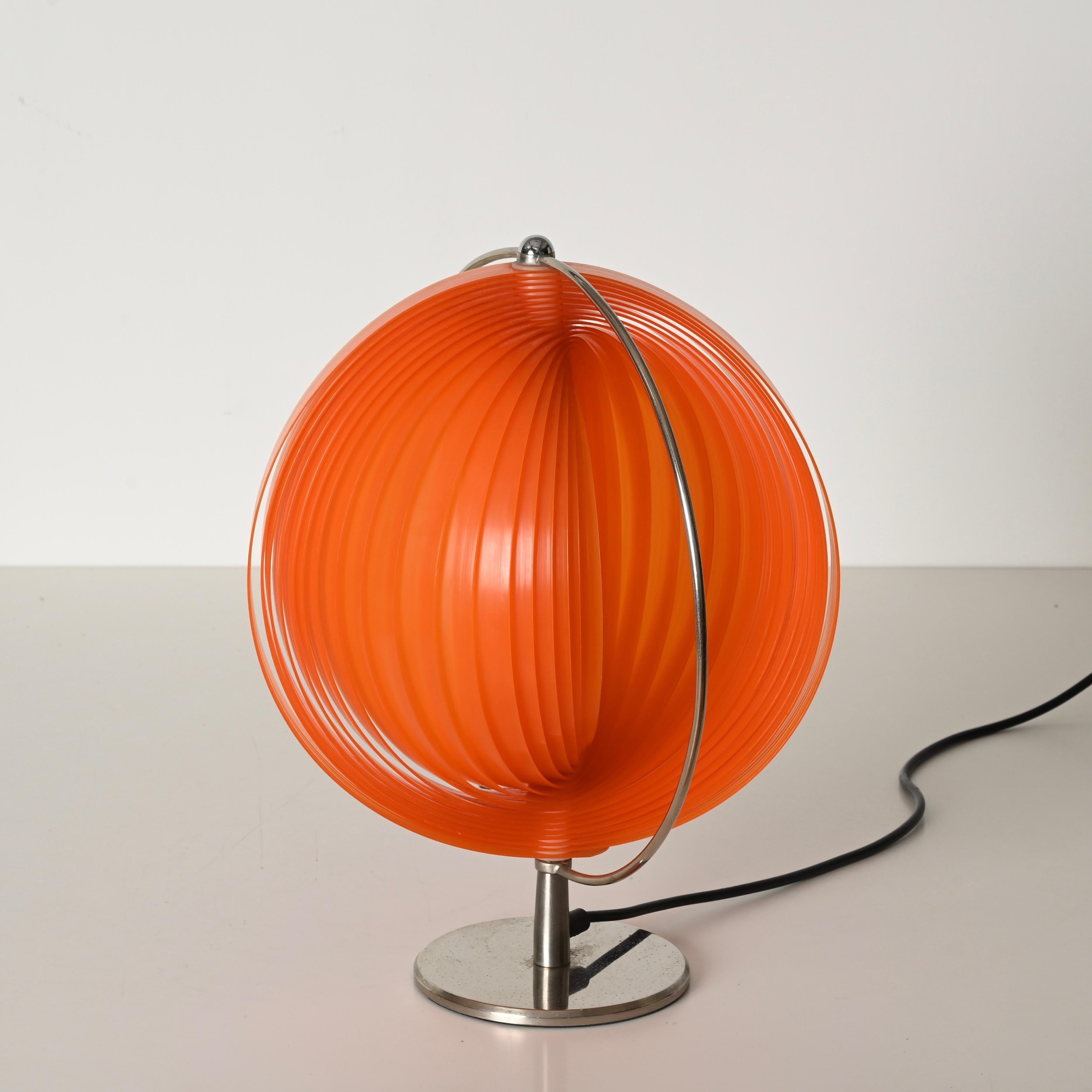Space Age Orange “Moon” Table Lamp in the Style of Verner Panton, 1970s siglo XX en venta