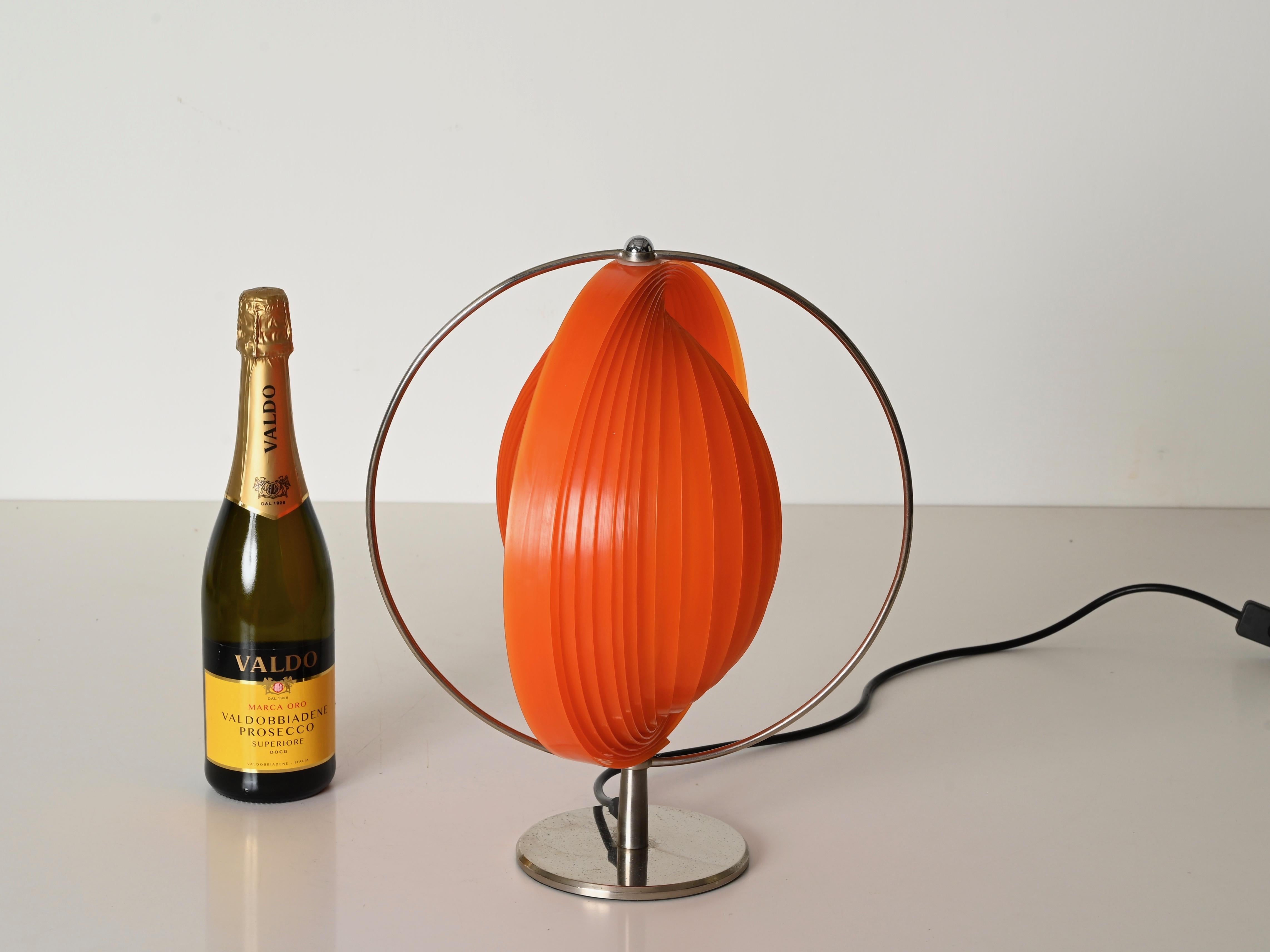 Space Age Orange “Moon” Table Lamp in the Style of Verner Panton, 1970s Metal en venta