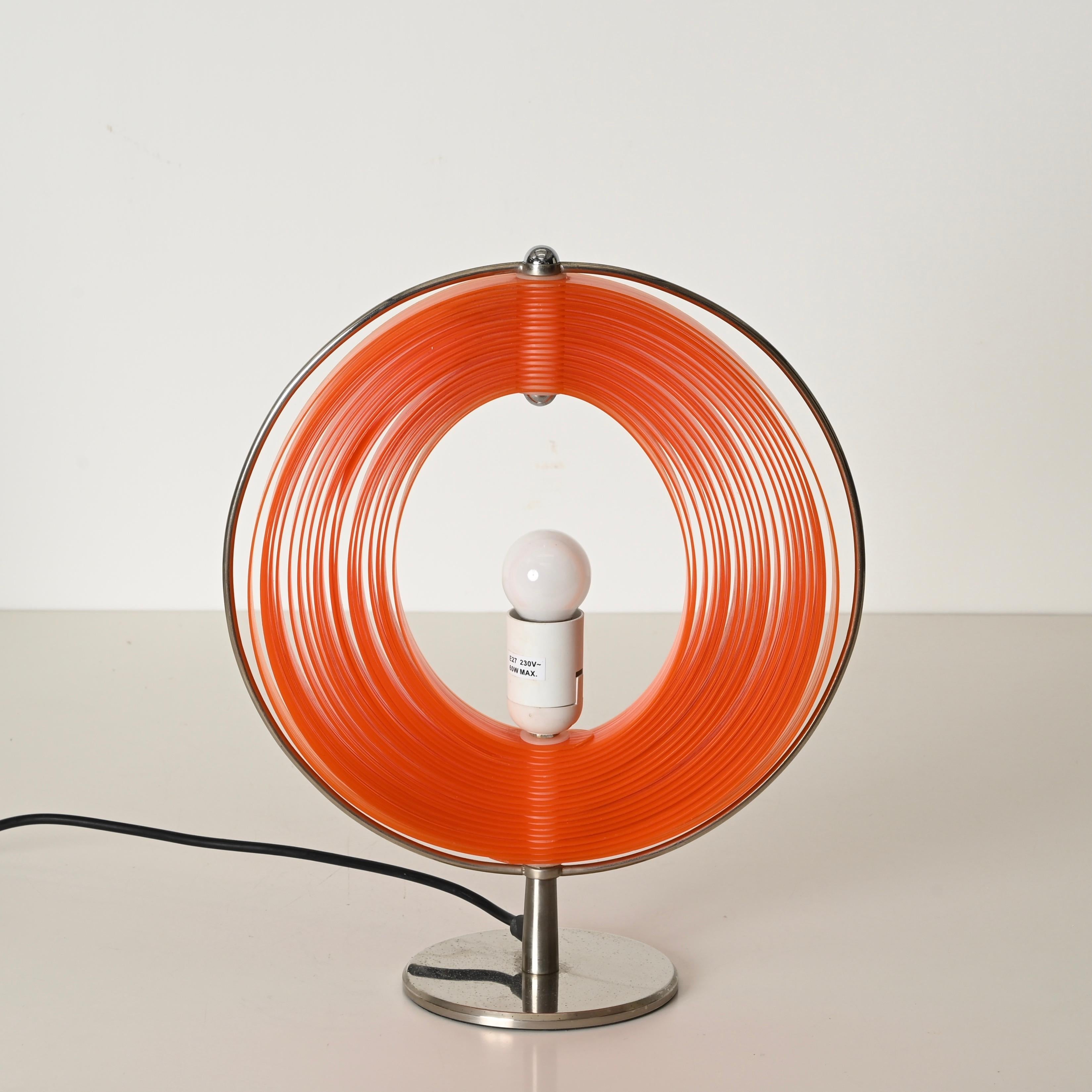 Space Age Orange “Moon” Table Lamp in the Style of Verner Panton, 1970s en venta 1
