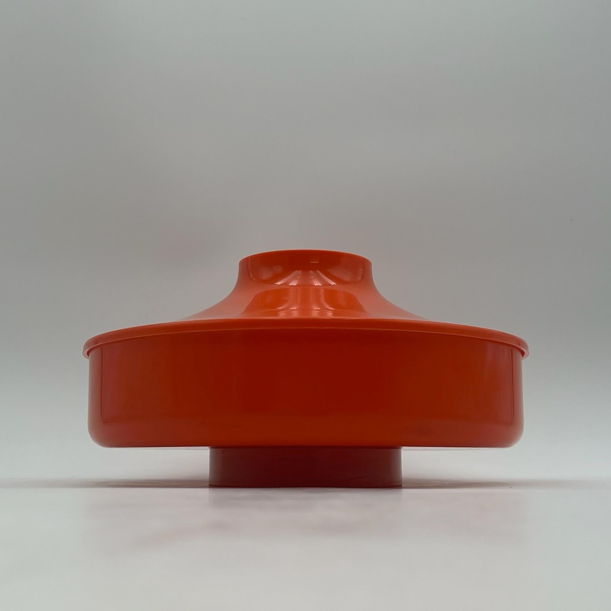 Italian Space Age Orange Plastic Jar by Luigi Massoni for Guzzini, 1960s For Sale