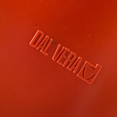 Mobile Barwagen-Tisch aus orangefarbenem Kunststoff, Space Age, Dal Vera, hergestellt in Italien, 1970er Jahre