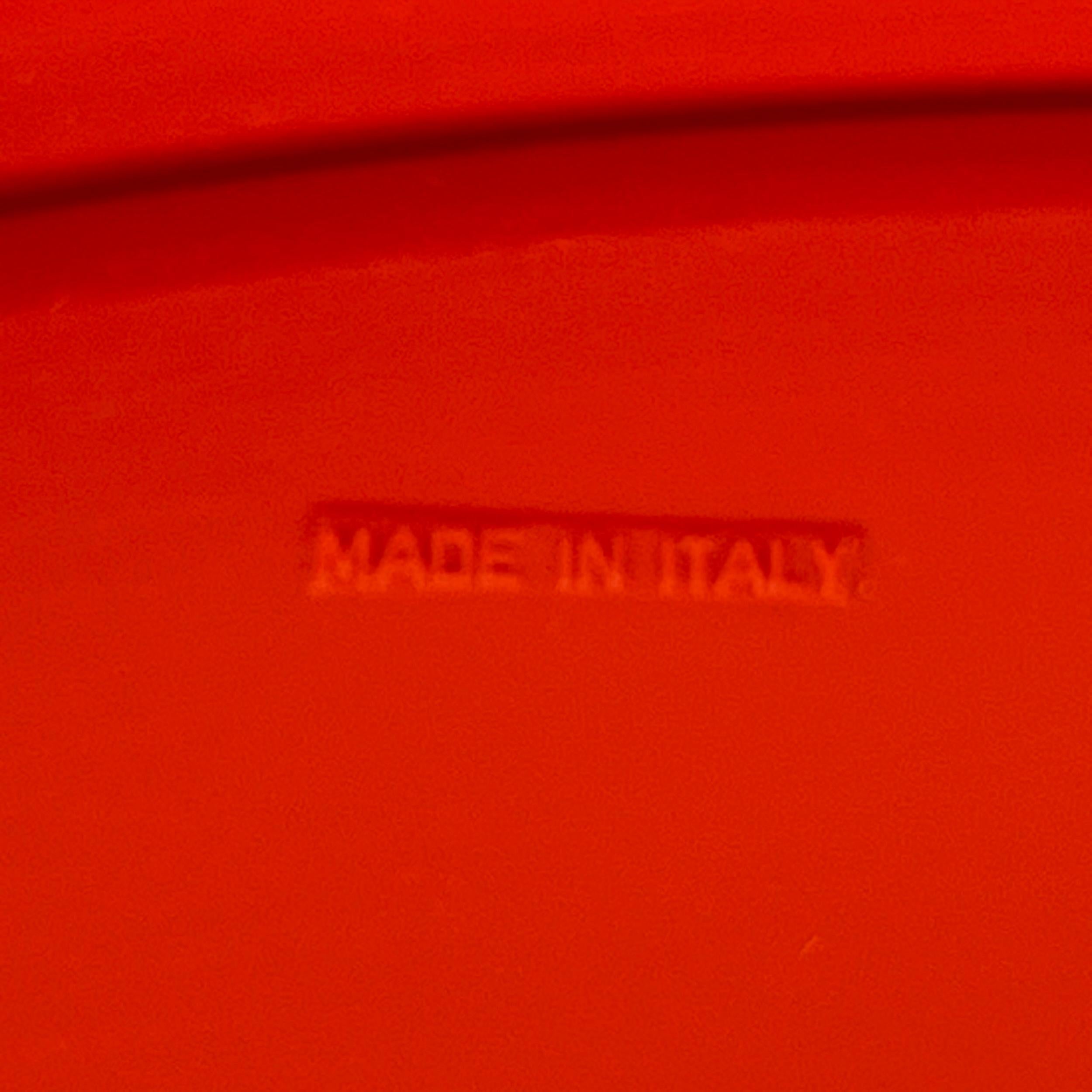 Italian Space Age Orange Plastic Mobile Bar Trolley Table Made in Italy, 1970s
