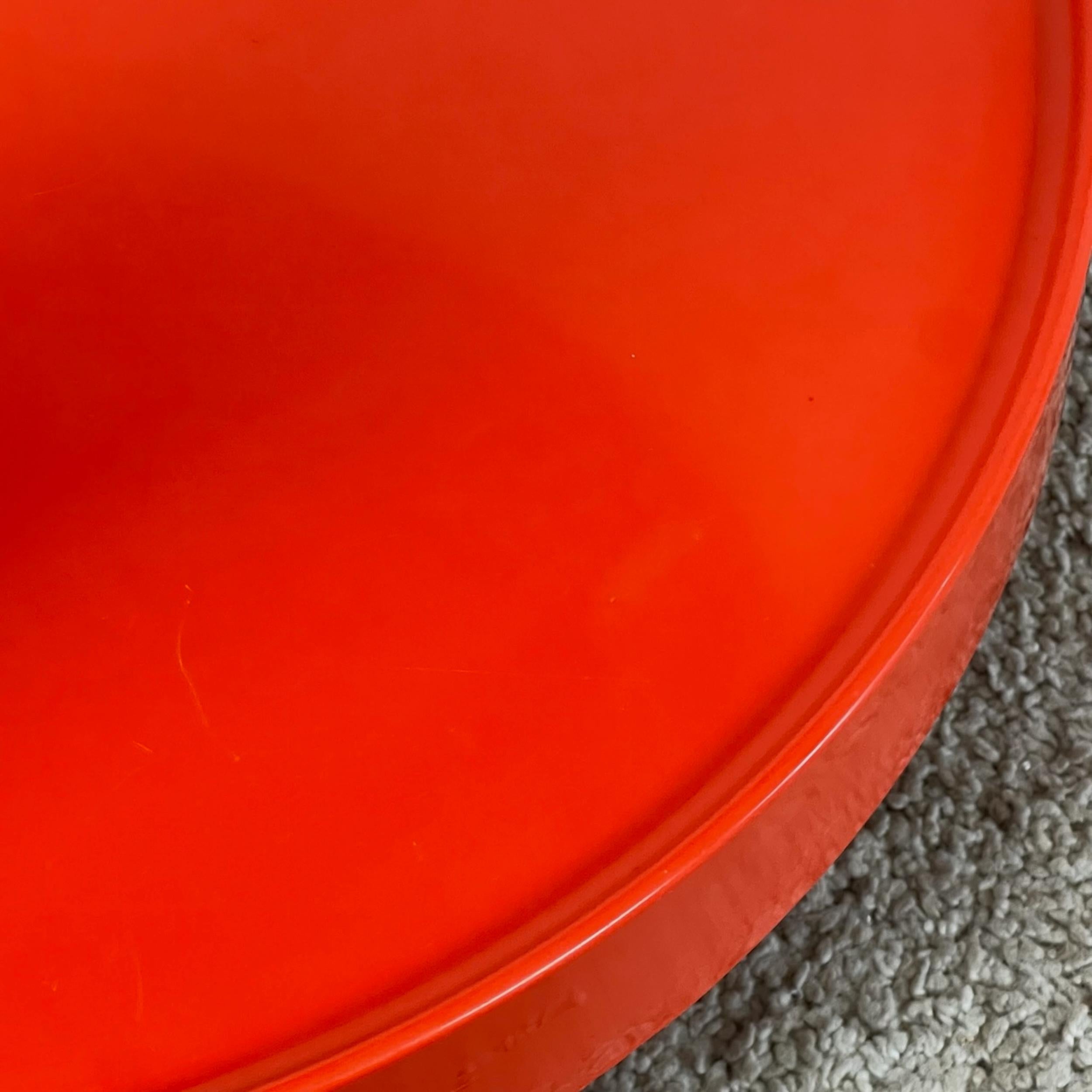 Space Age Orange Plastic Mobile Bar Trolley Table Made in Italy, 1970s In Good Condition In San Benedetto Del Tronto, IT