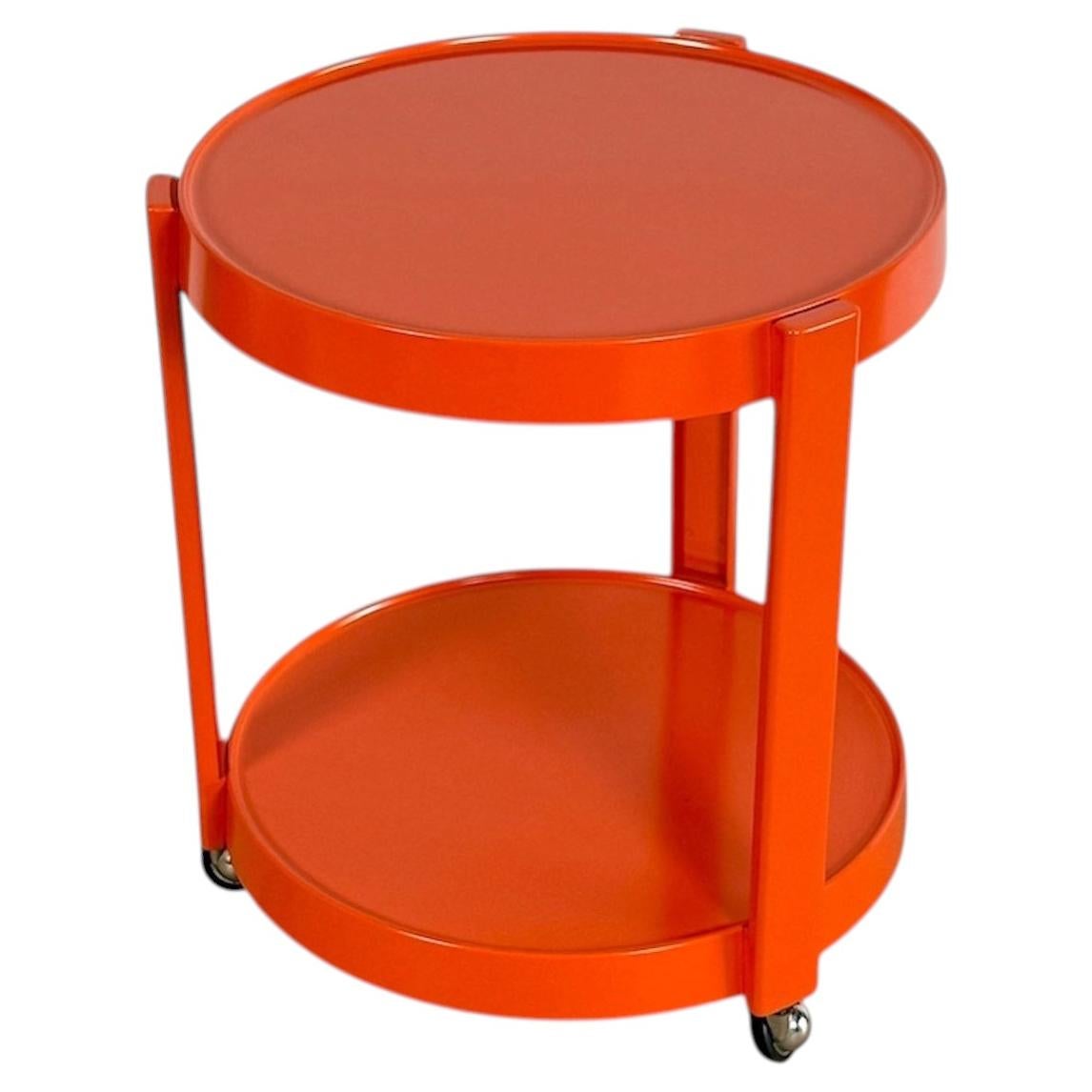 Table de bar mobile orange de l'ère spatiale fabriquée en Italie, 1970