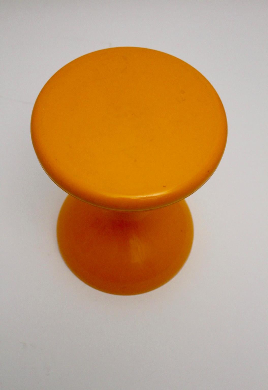 Space Age Orange Plastic Vintage Stool Sgabello Americano, Italy, 1970s For Sale 3