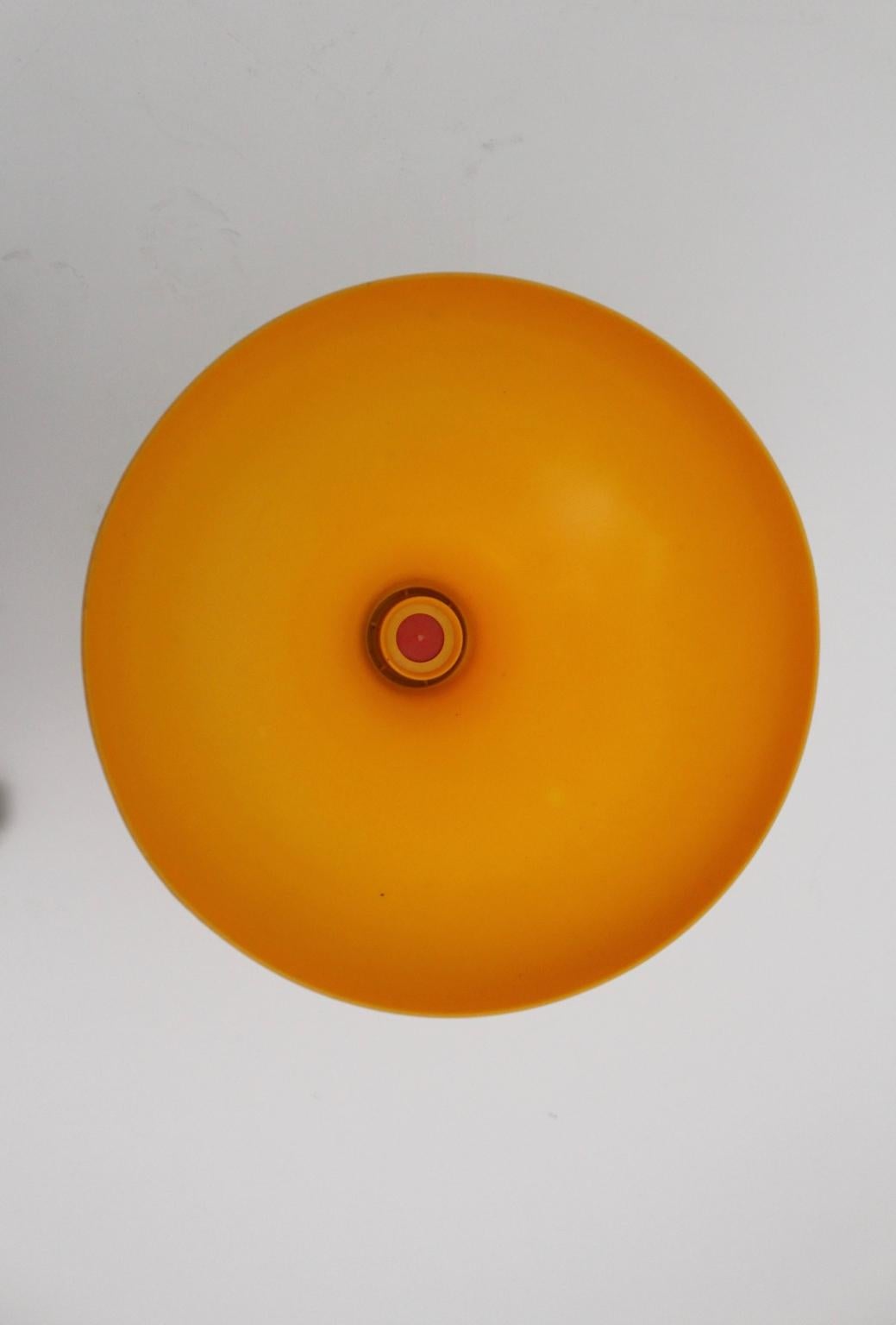 Space Age Orange Plastic Vintage Stool Sgabello Americano, Italy, 1970s For Sale 5