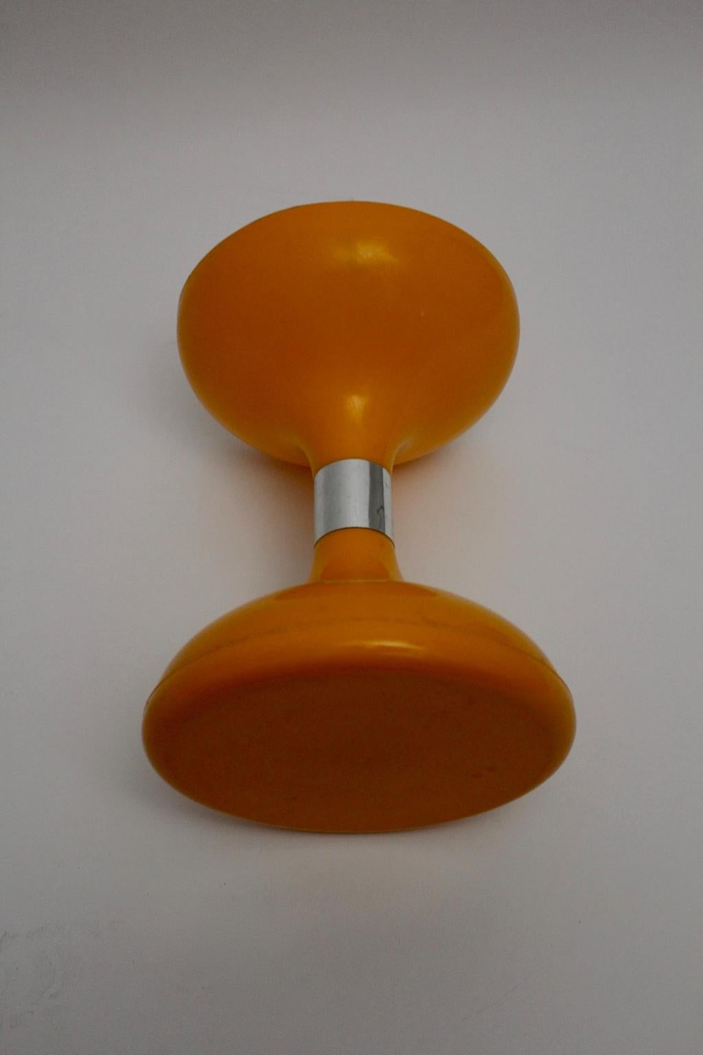 Italian Space Age Orange Plastic Vintage Stool Sgabello Americano, Italy, 1970s For Sale