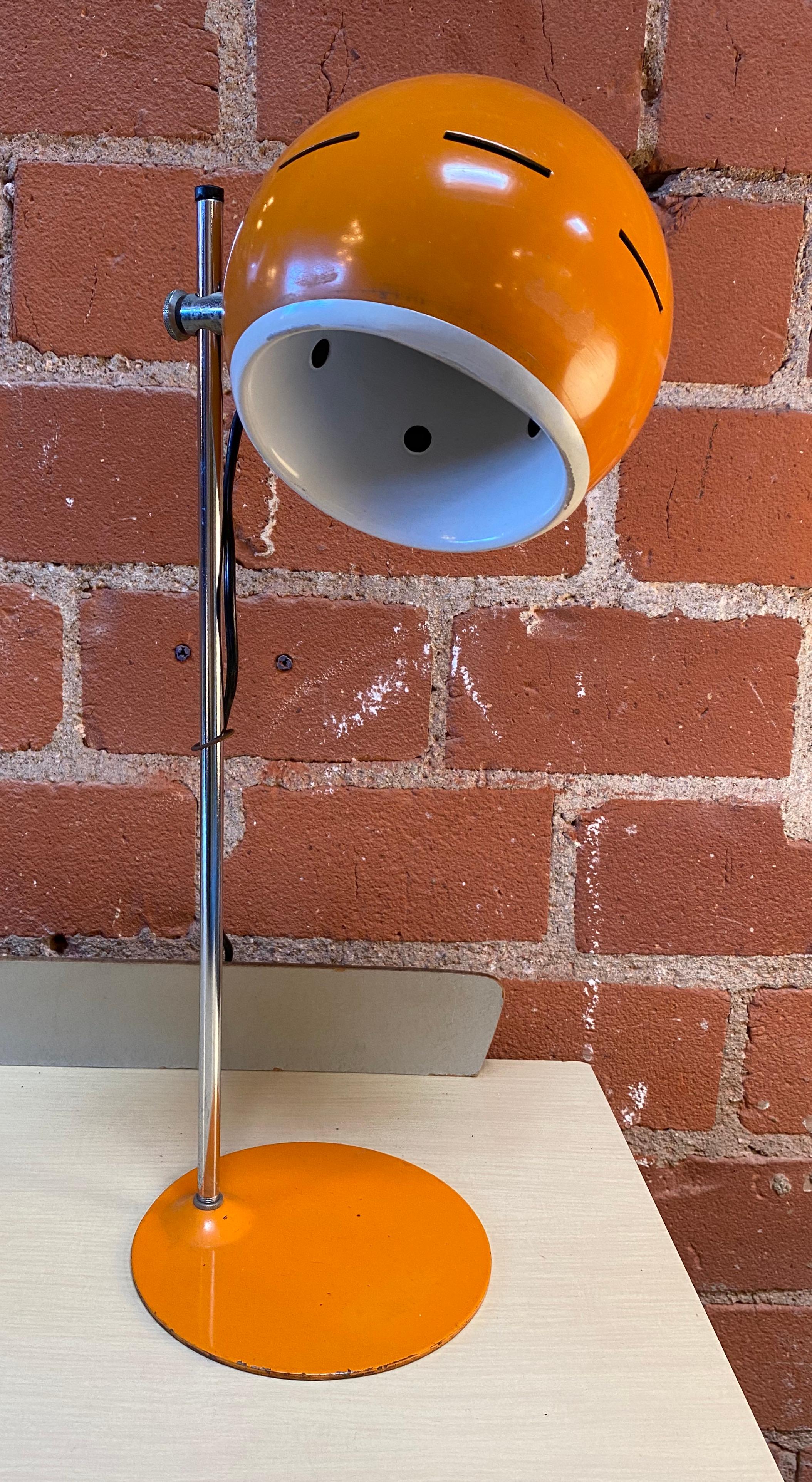 Space Age orange table lamp, Italy, 1960s.