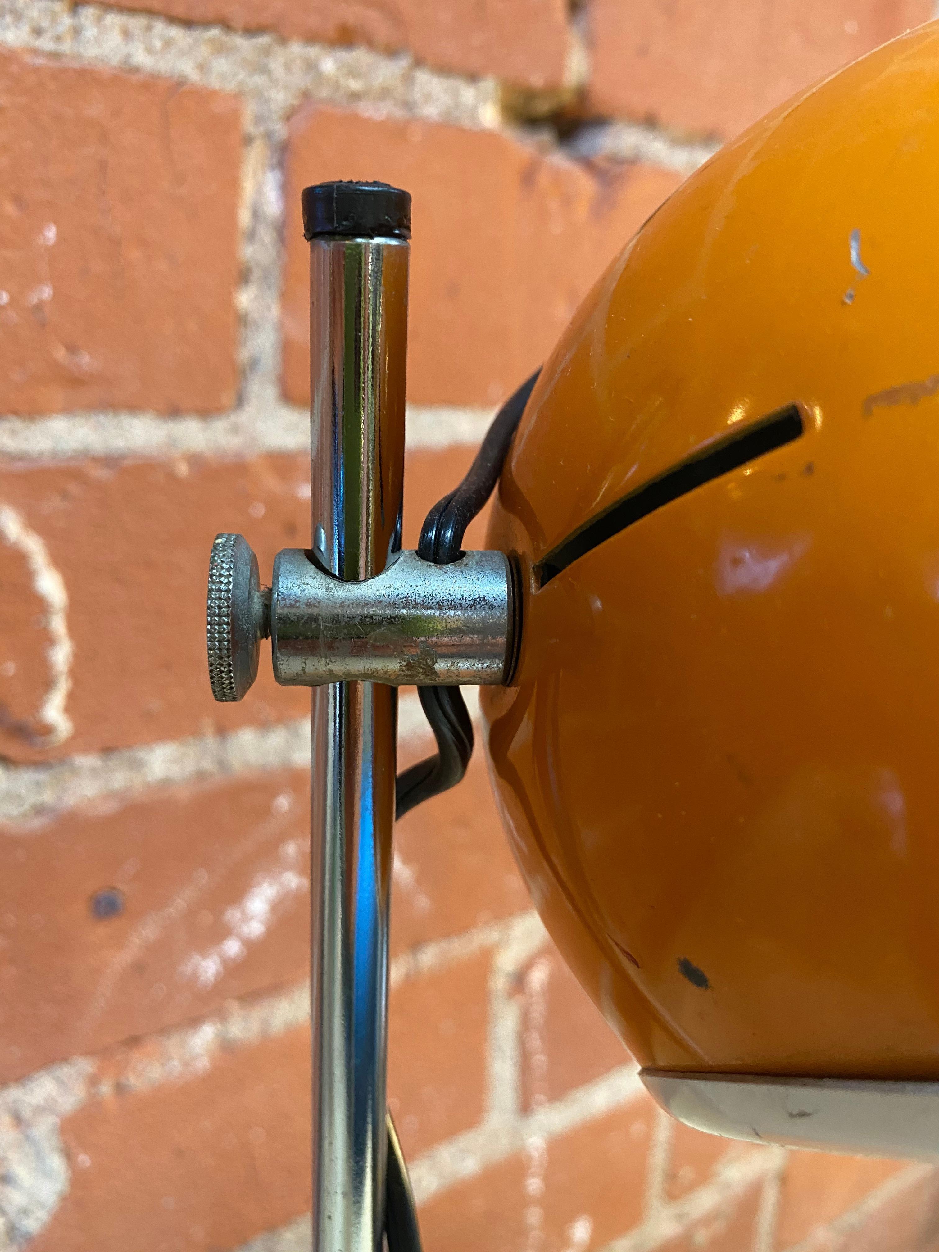 Space Age Orange Table Lamp, Italy, 1960s In Good Condition For Sale In Los Angeles, CA