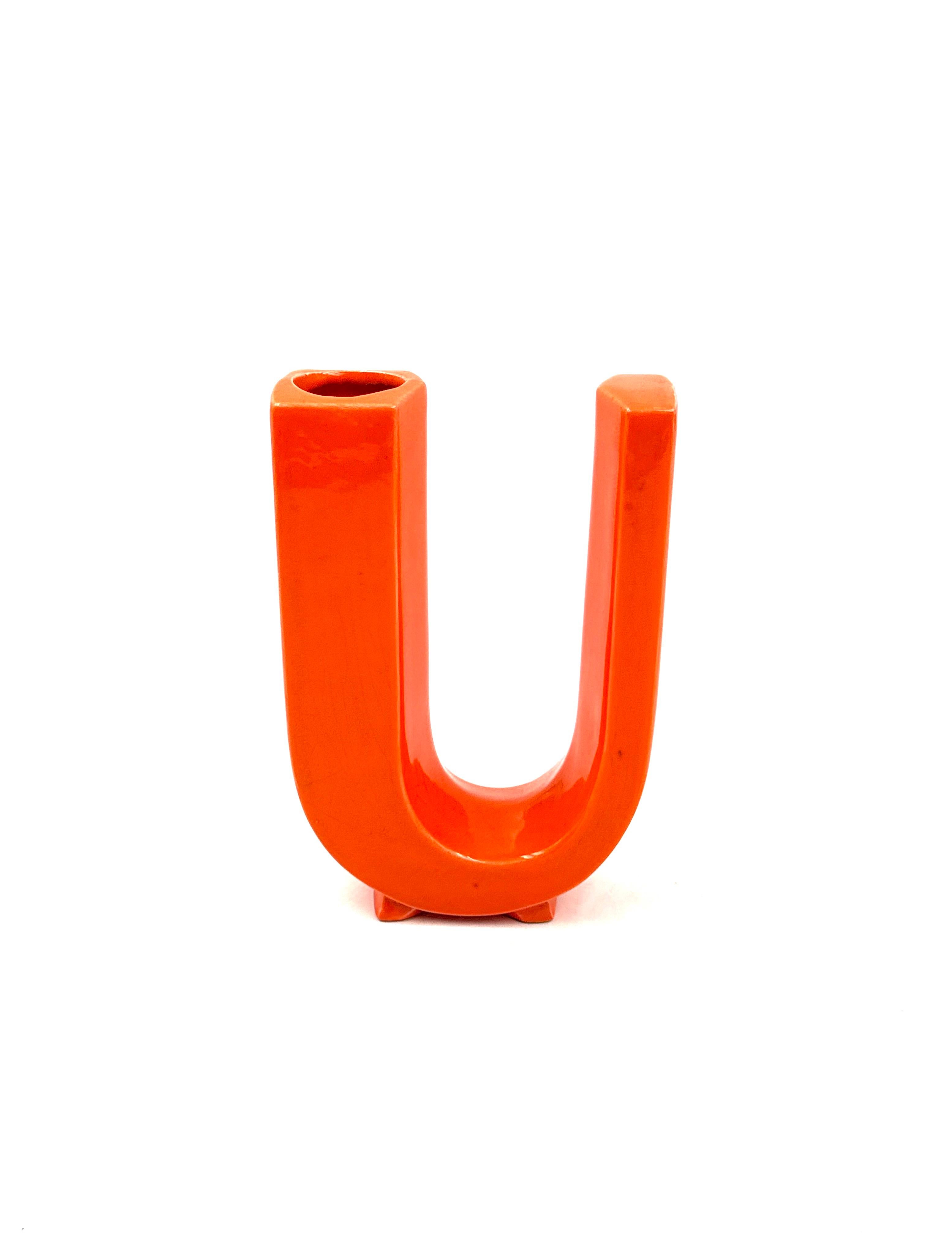 Vase solifleur en céramique en forme de lettre U de l'ère spatiale, Marcel Radureau ca.1970 en vente 3