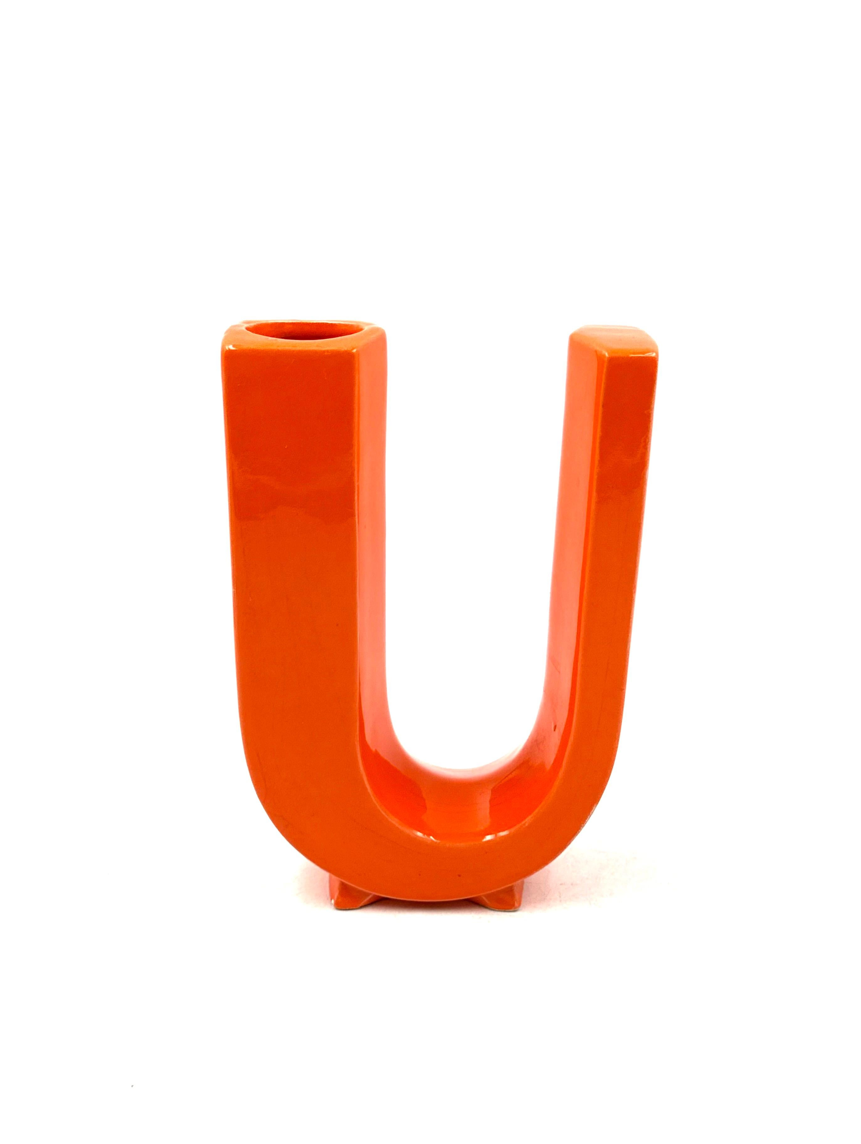 Vase solifleur en céramique en forme de lettre U de l'ère spatiale, Marcel Radureau ca.1970 en vente 3