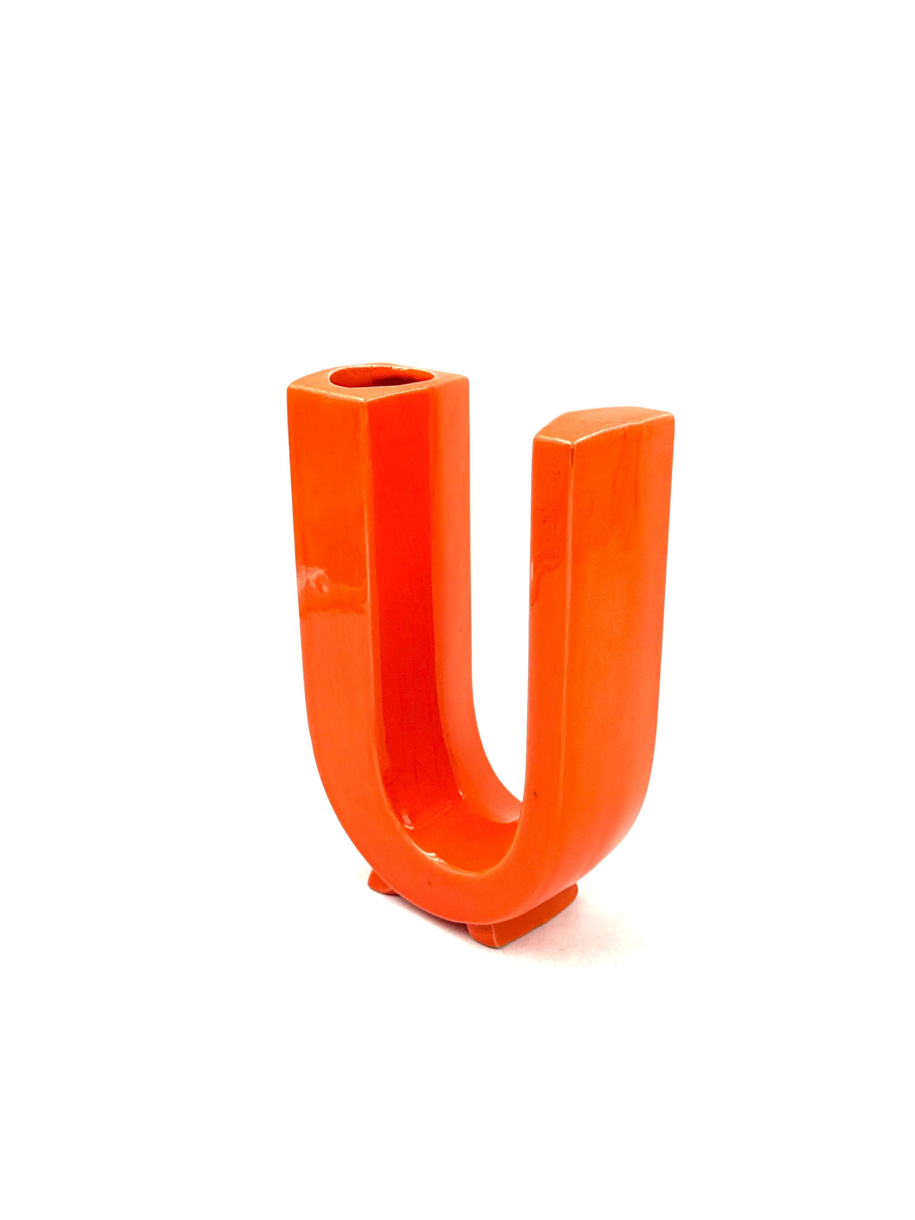 Vase solifleur en céramique en forme de lettre U de l'ère spatiale, Marcel Radureau ca.1970 en vente 4