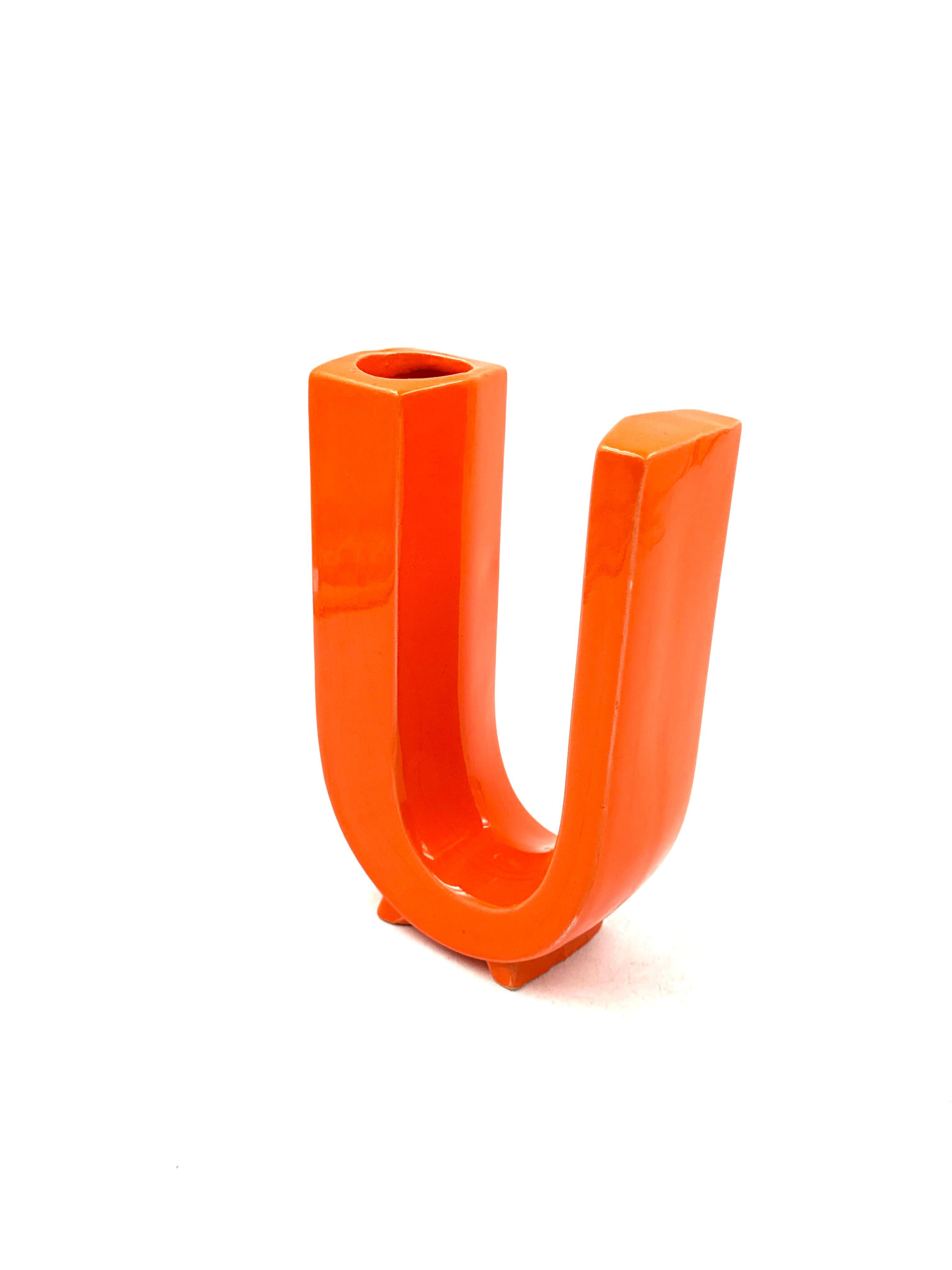 Vase solifleur en céramique en forme de lettre U de l'ère spatiale, Marcel Radureau ca.1970 en vente 4
