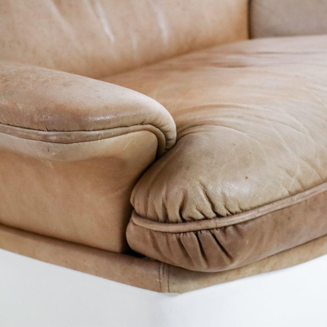 Leather Space Age Orchid Armchair by Michel Cadestin for Airborne 1970s For Sale
