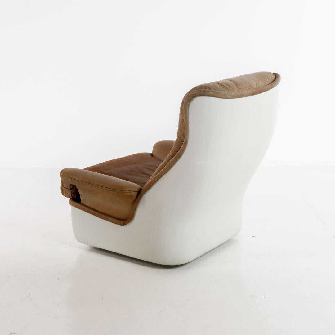 Late 20th Century Space Age Orchid Armchair & Stool by Michel Cadestin for Airborne 1970s For Sale